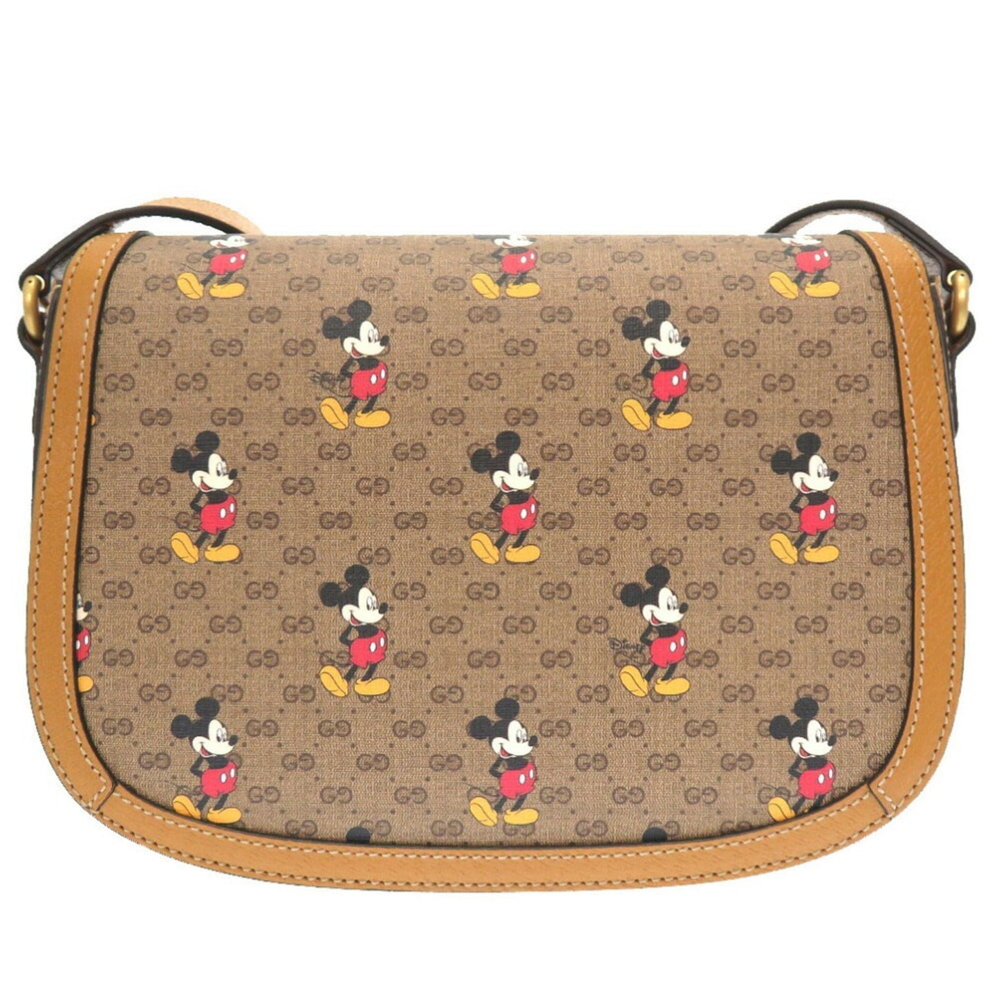 Gucci GG Supreme Brown Leather Shoulder Bag