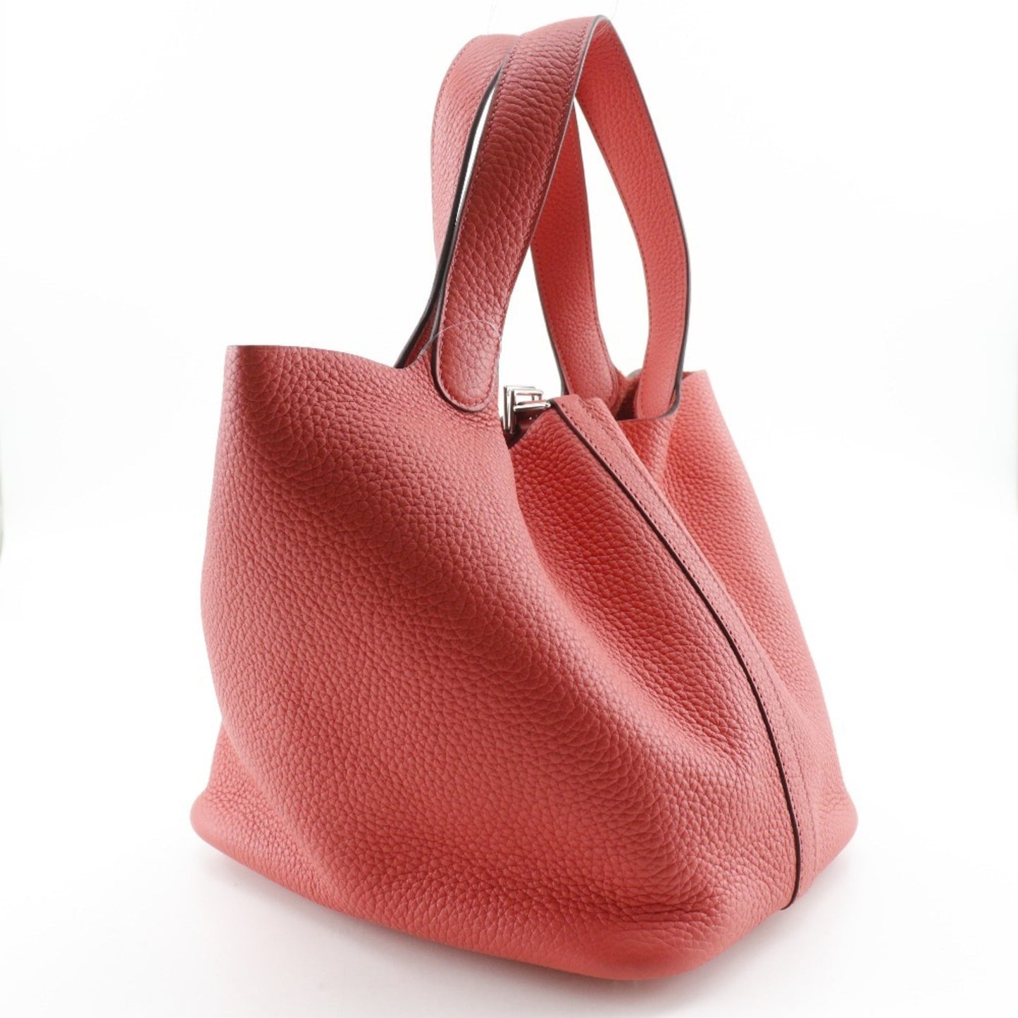 Hermes Red Color Taurillon Clemence Leather Handbag ( )