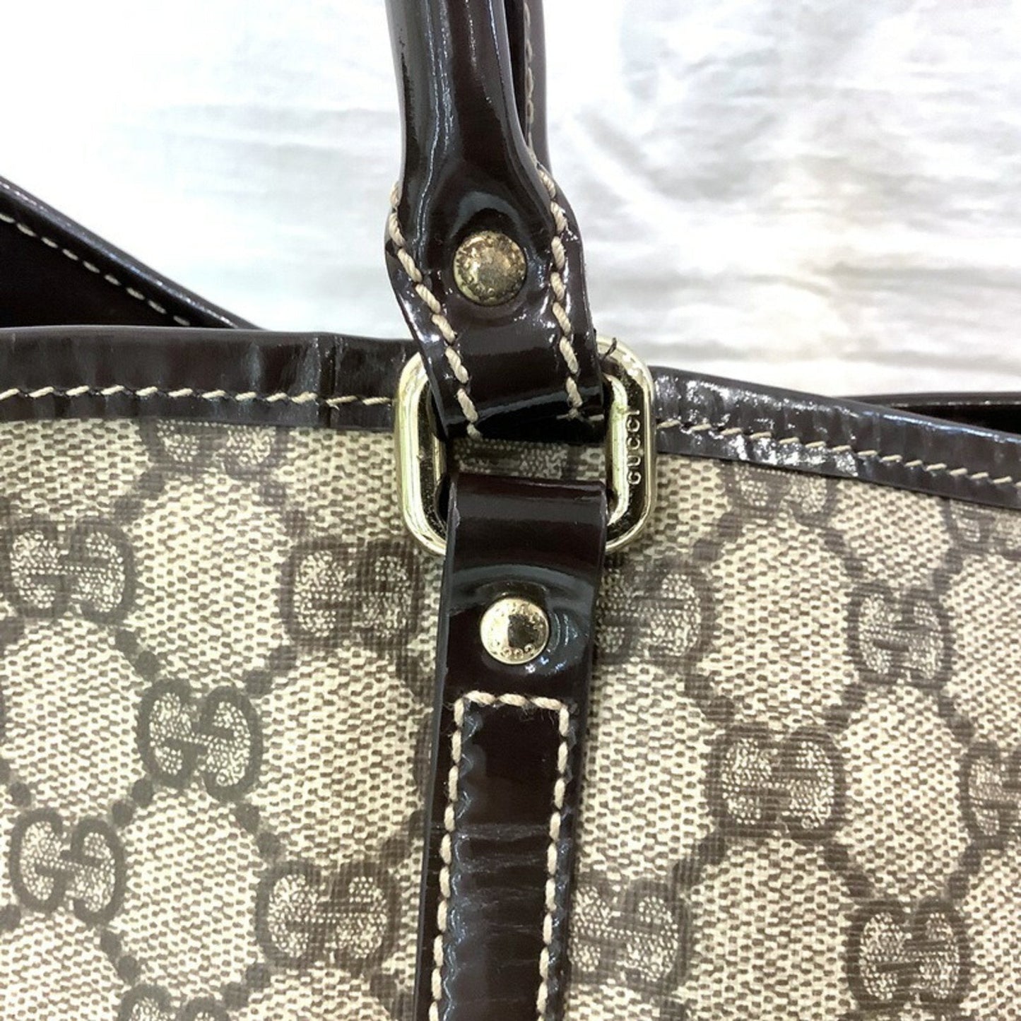 Gucci Brown Canvas PVC Tote
