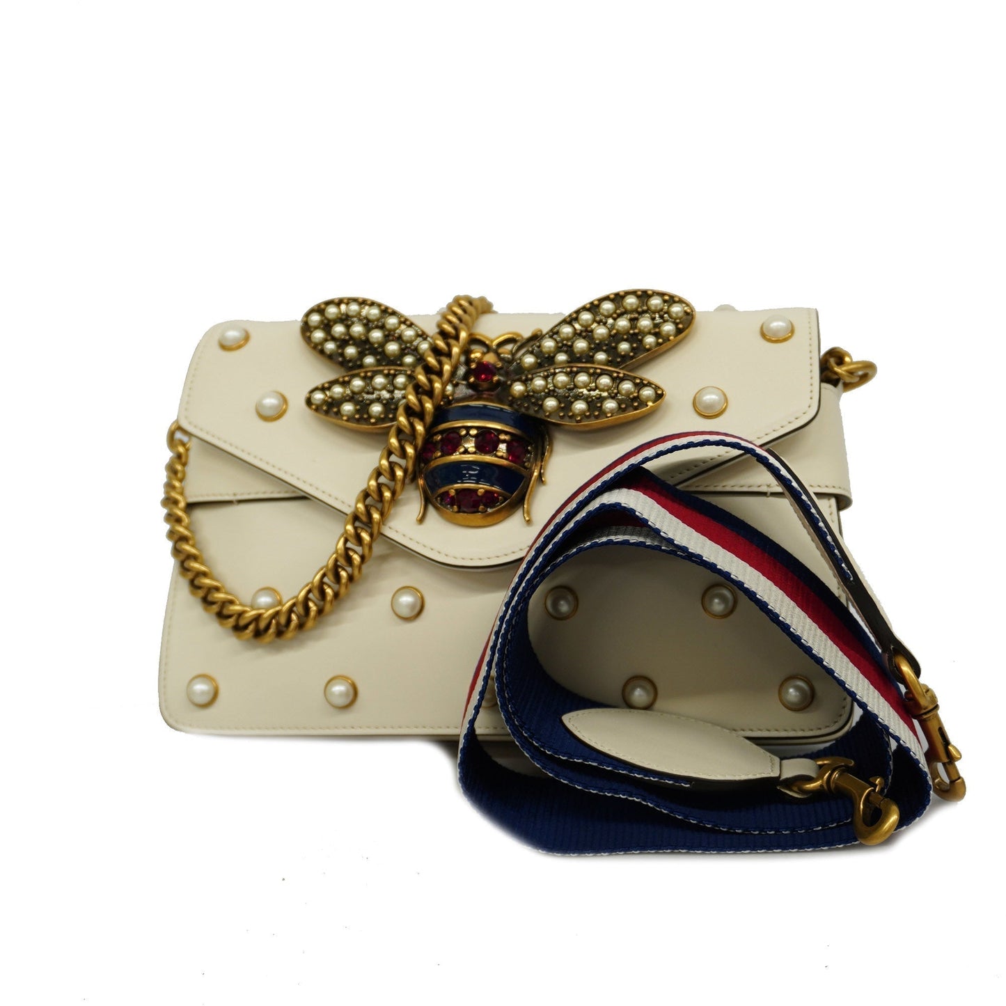 GUCCI Auth  Broadway 453778 Women's Undefined,Leather Shoulder Bag Ivory