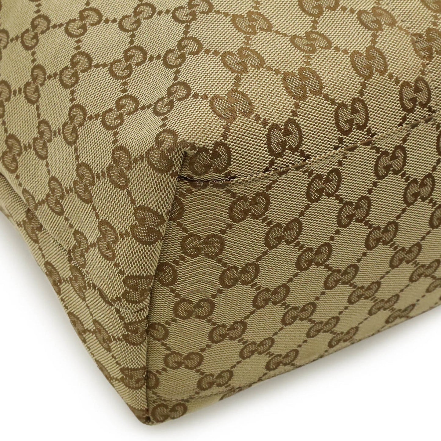 Gucci Beige Green Ivory Khaki Red Color Gg Canvas Leather Shoulder Bag Tote Bag ( )