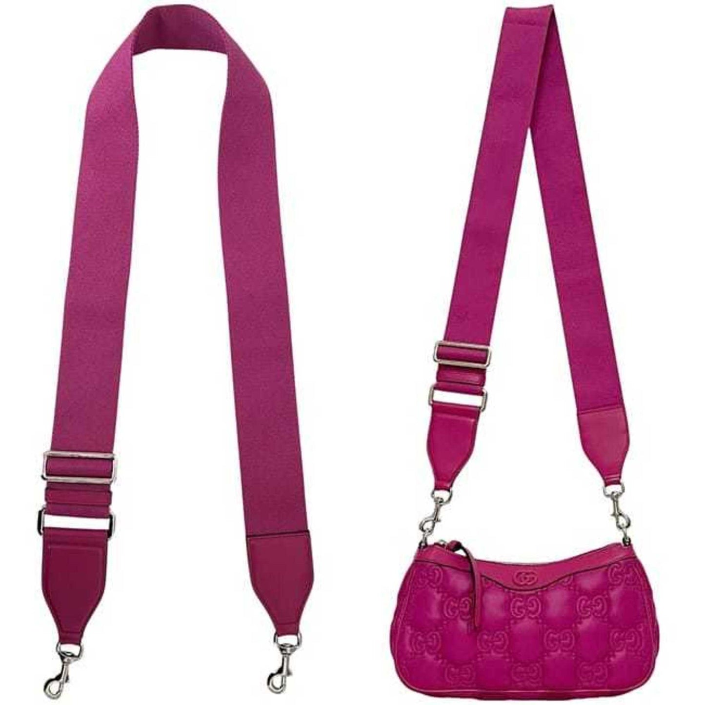 Gucci Pink Nylon Leather Canvas Shoulder Bag ( )