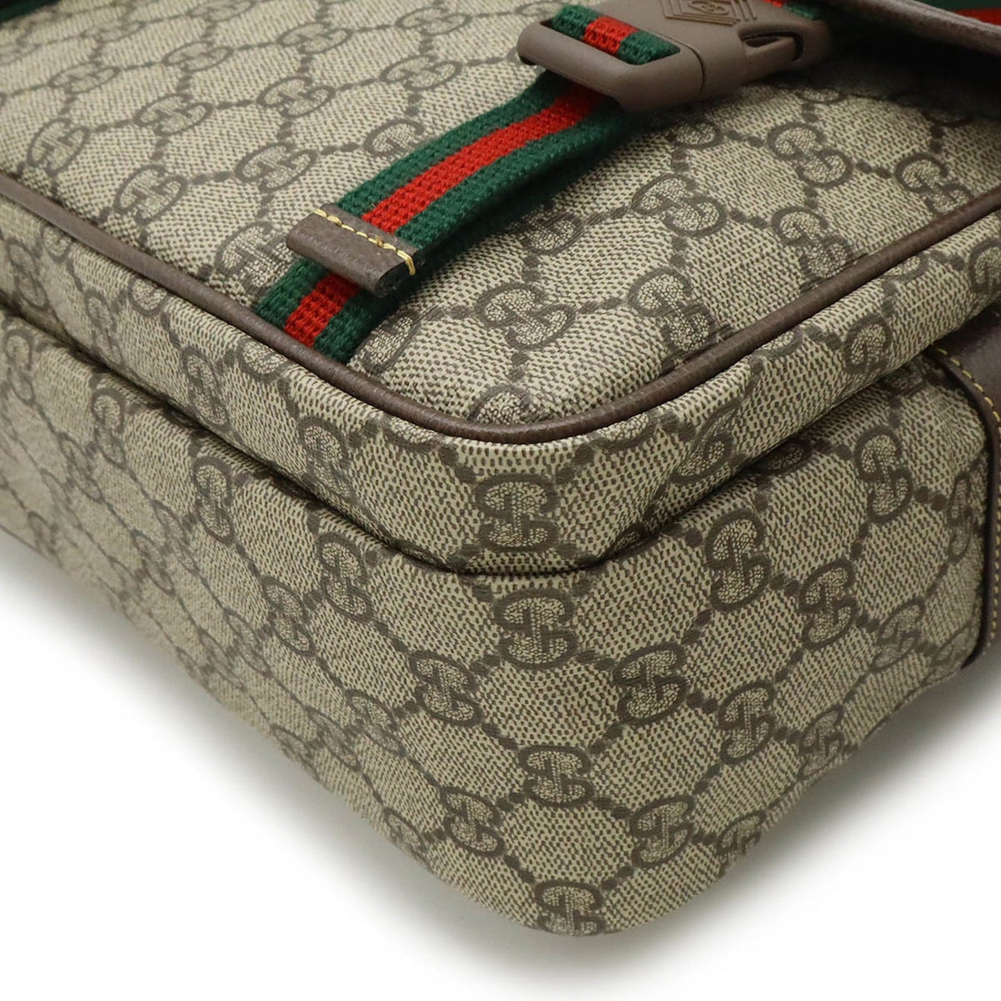 Gucci Beige Brown Green Red Color Pvc Leather Shoulder Bag ( )