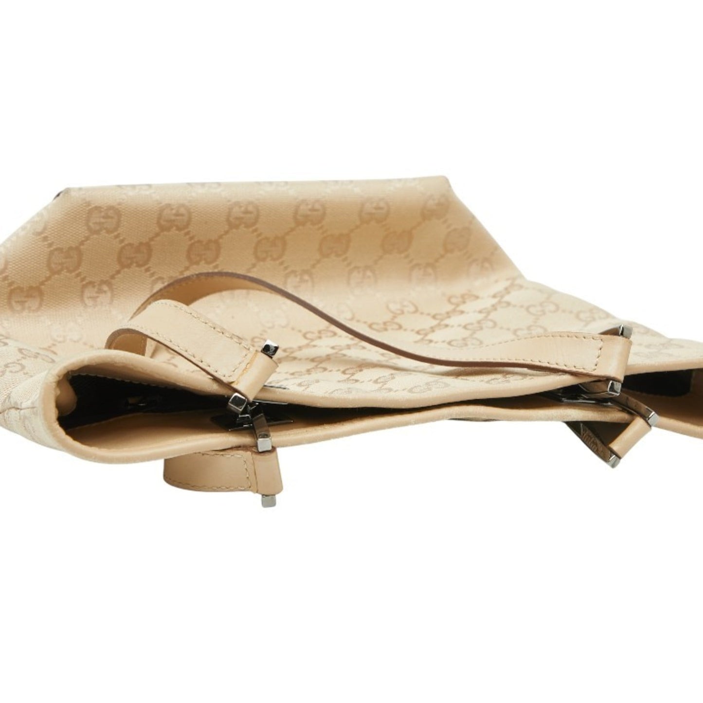 Gucci Beige Canvas Leather Handbag ( )
