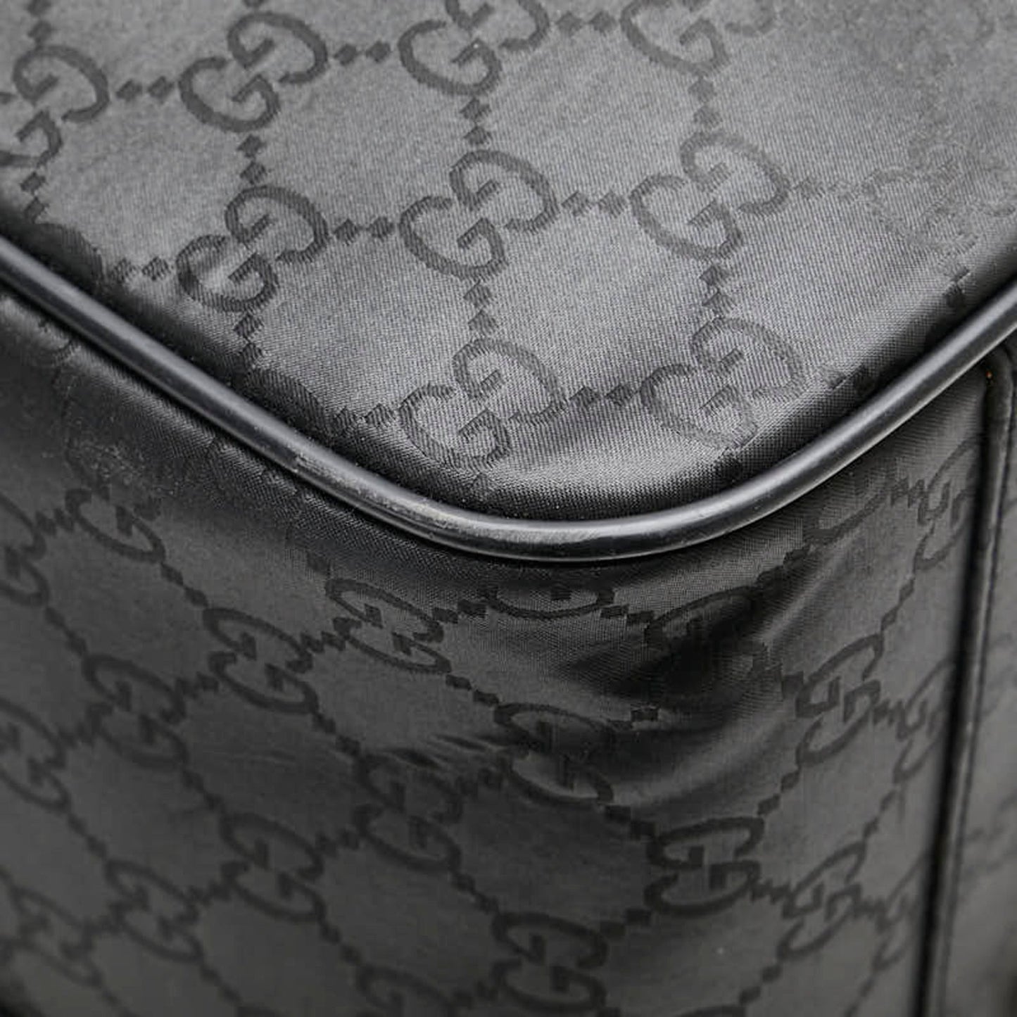 Gucci Black Nylon Leather Boston Bag ( )