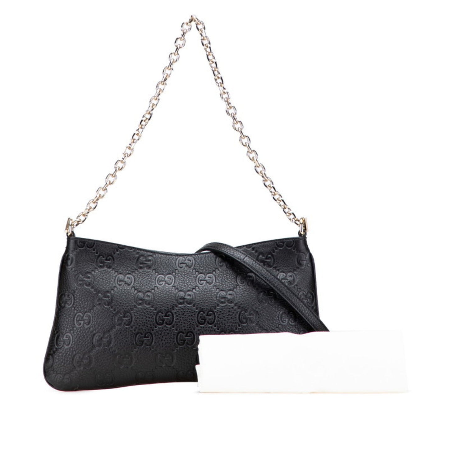 Gucci Black Leather Handbag Shoulder Bag ( )