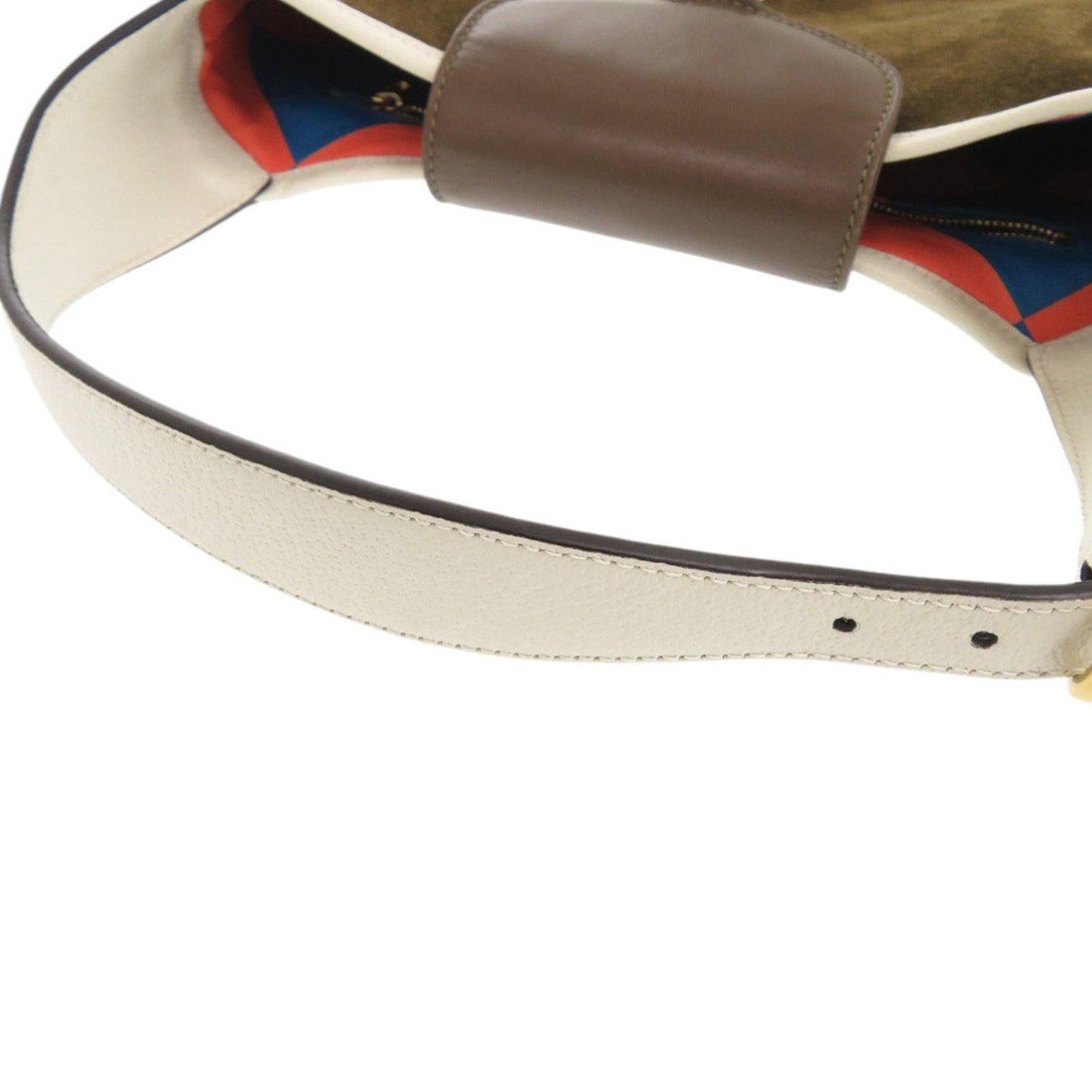 Gucci Brown Ivory Khaki Leather Suede Shoulder Bag ( )