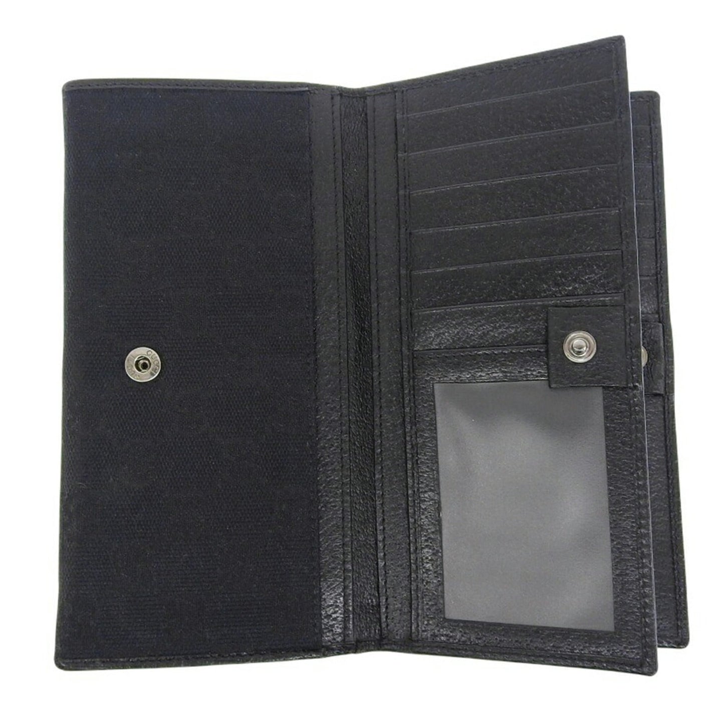 Gucci Black Gg Canvas Long Wallet (Bi-Fold) ( )