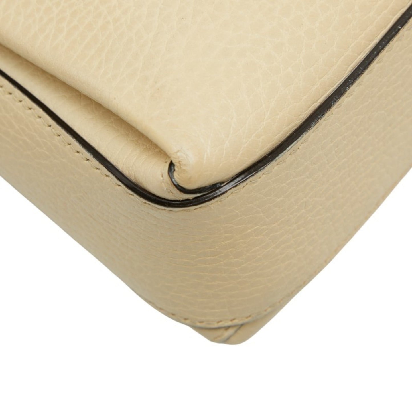Gucci Beige Ivory Leather Shoulder Bag ( )