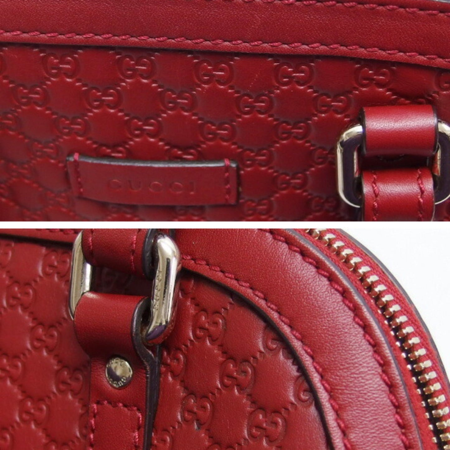 Gucci Red Color Leather Handbag Shoulder Bag ( )