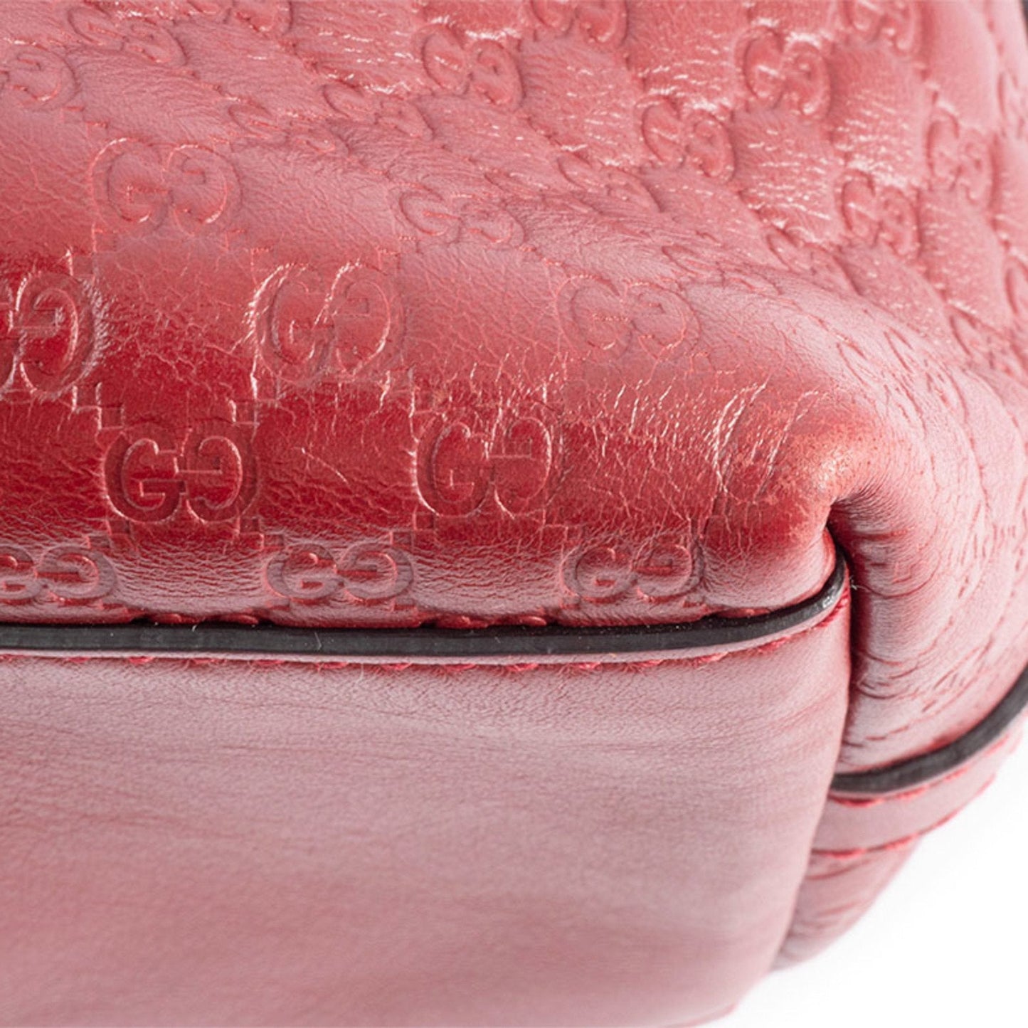 Gucci Microguccissima Red Color Leather Shoulder Bag ( )