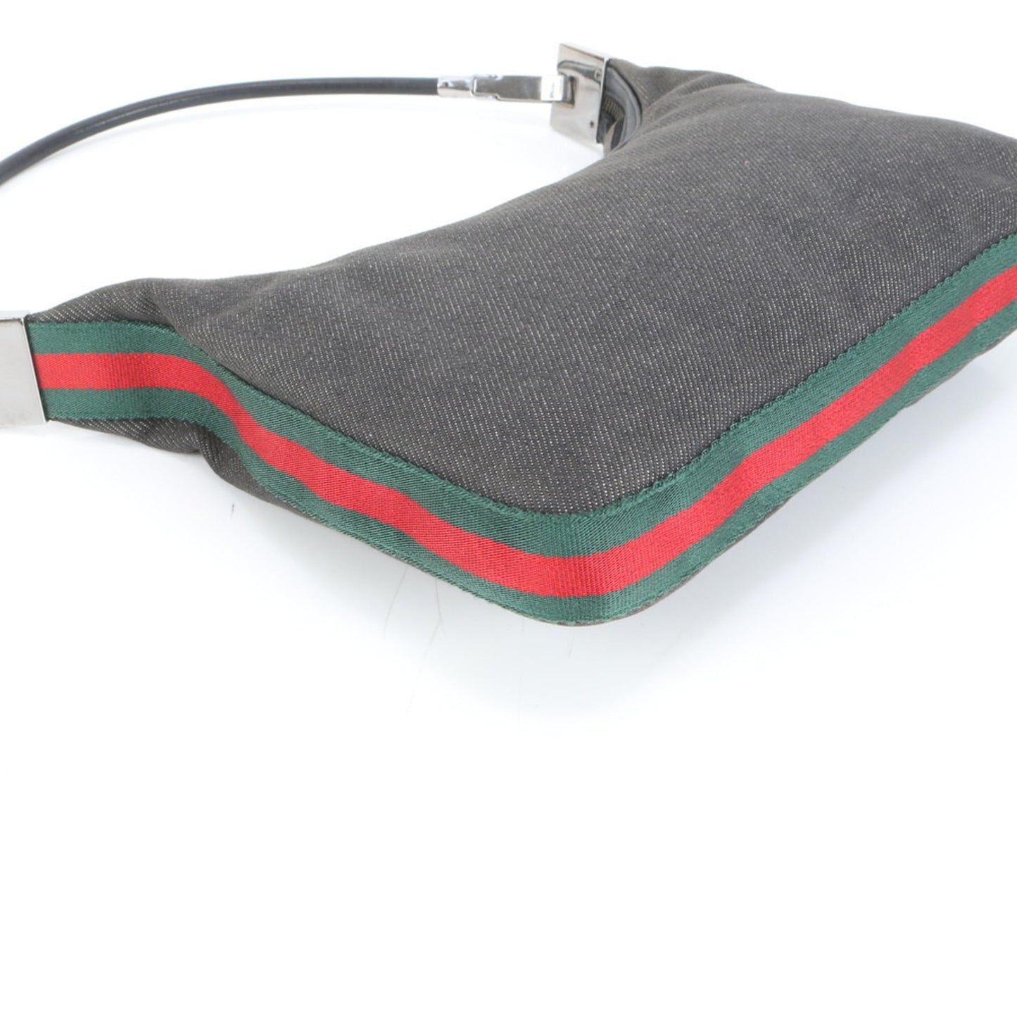 Gucci Black Leather Canvas Shoulder Bag ( )