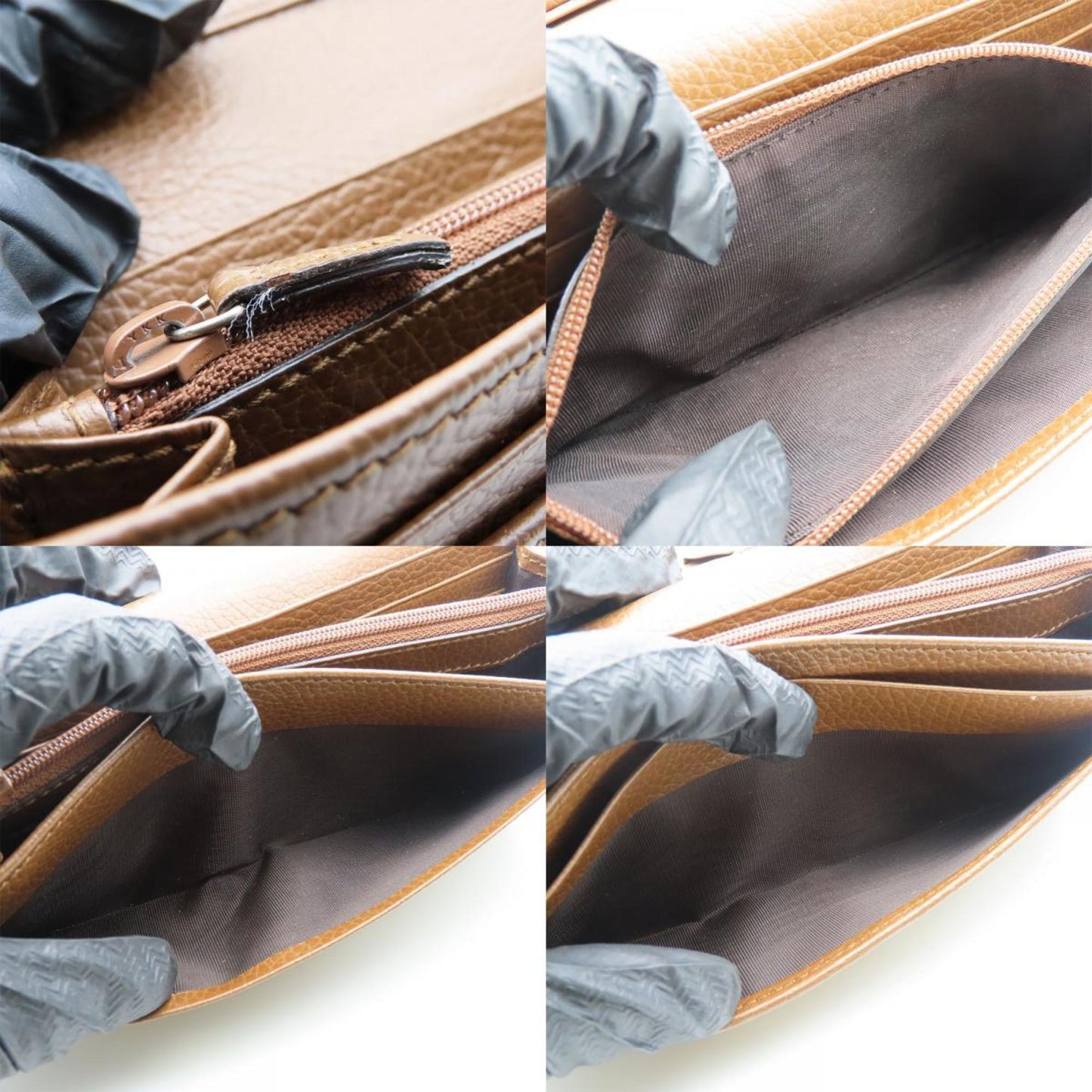 Gucci Brown Gg Canvas Leather Long Wallet (Bi-Fold) ( )