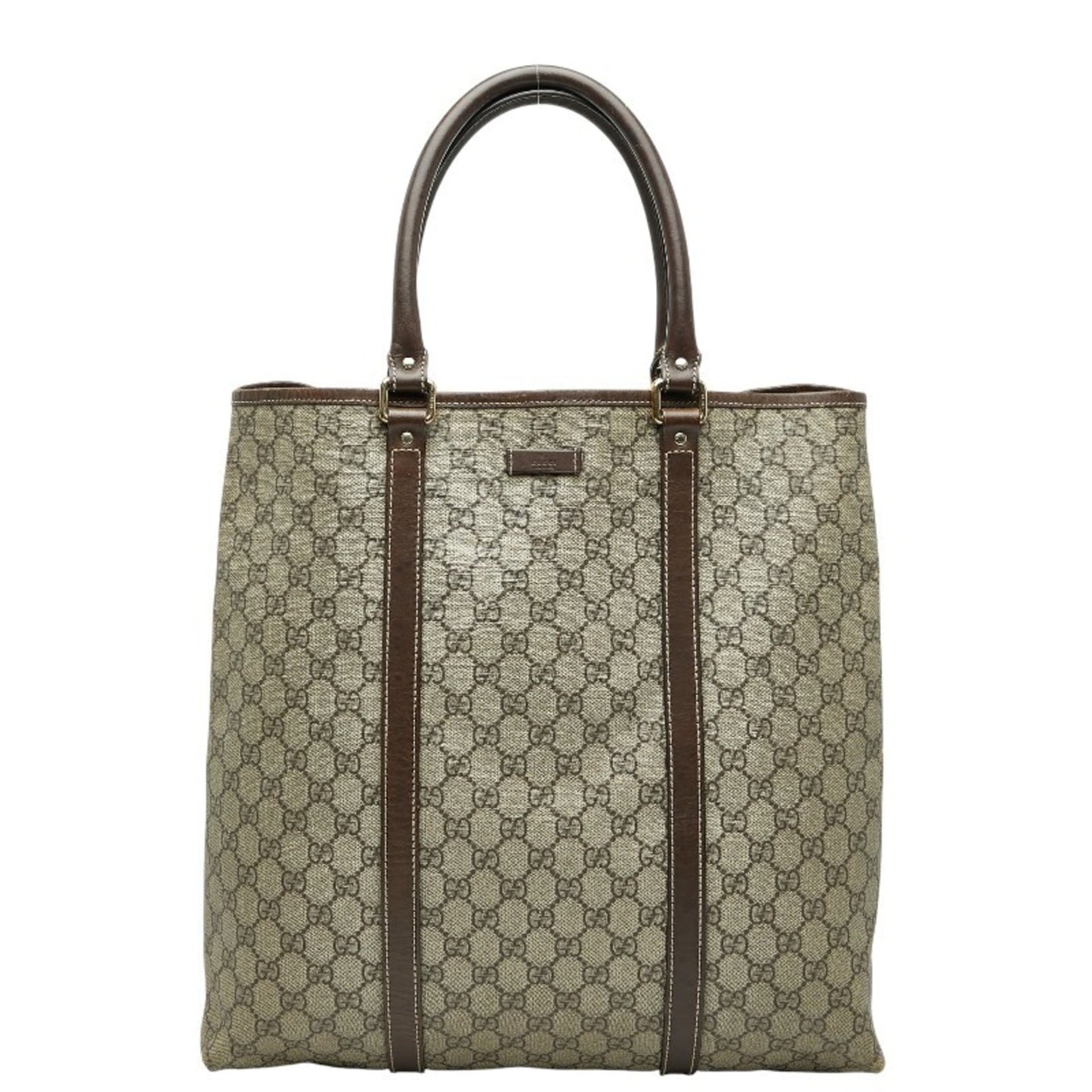Gucci Beige Brown Pvc Leather Tote Bag ( )