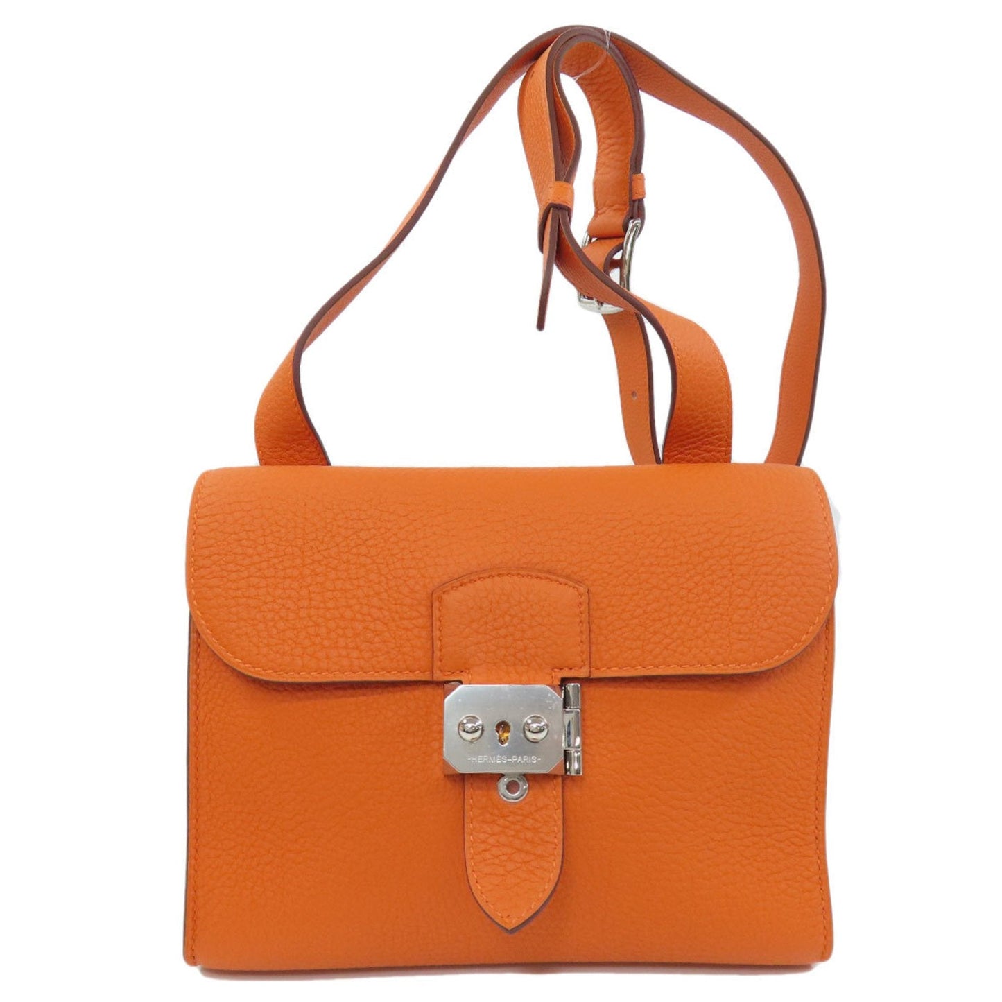 Hermes Orange Taurillon Clemence Leather Shoulder Bag ( )