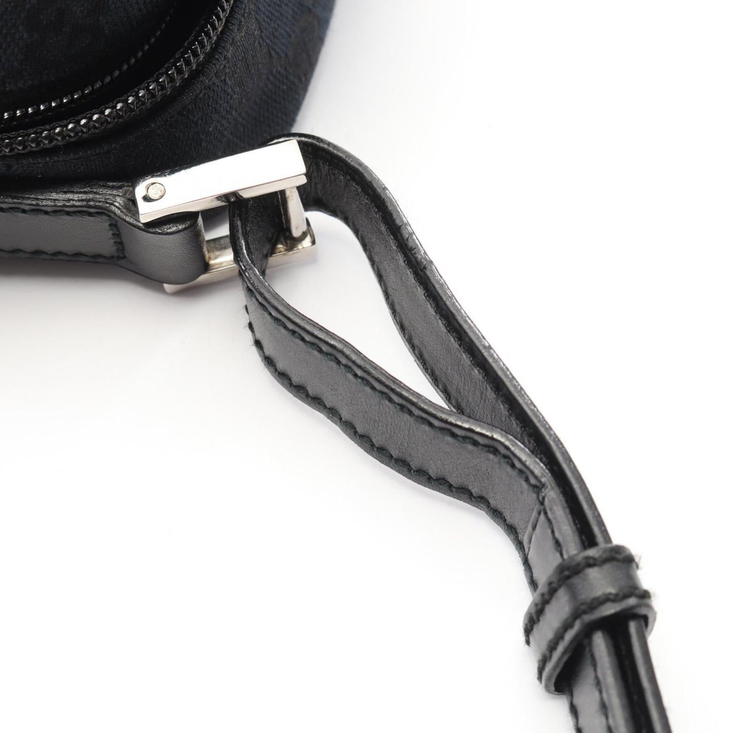 Gucci Black Canvas Leather Shoulder Bag ( )