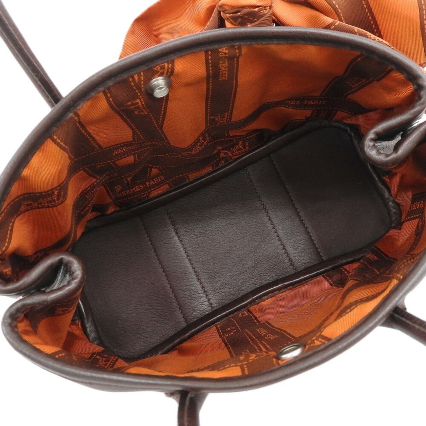 Hermes Garden Havane Swift Leather Silk Handbag ( )