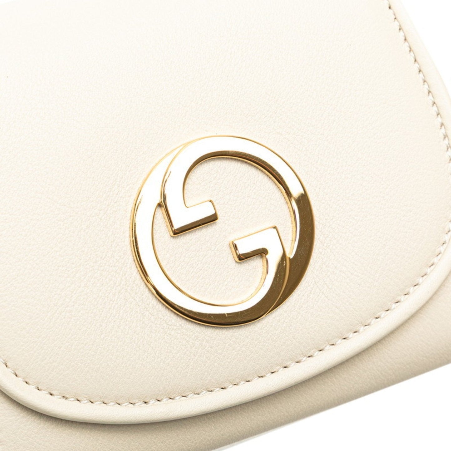 Gucci Gold Ivory Leather Shoulder Bag ( )