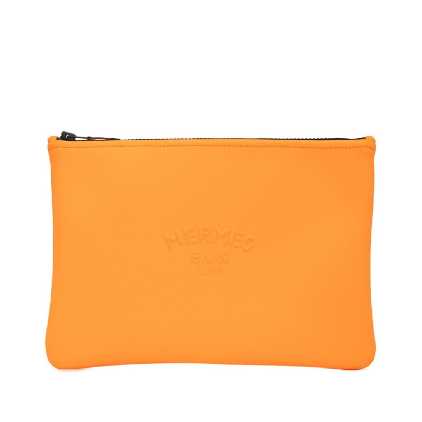 Hermes Orange Polyamide Clutch Bag Pouch ( )