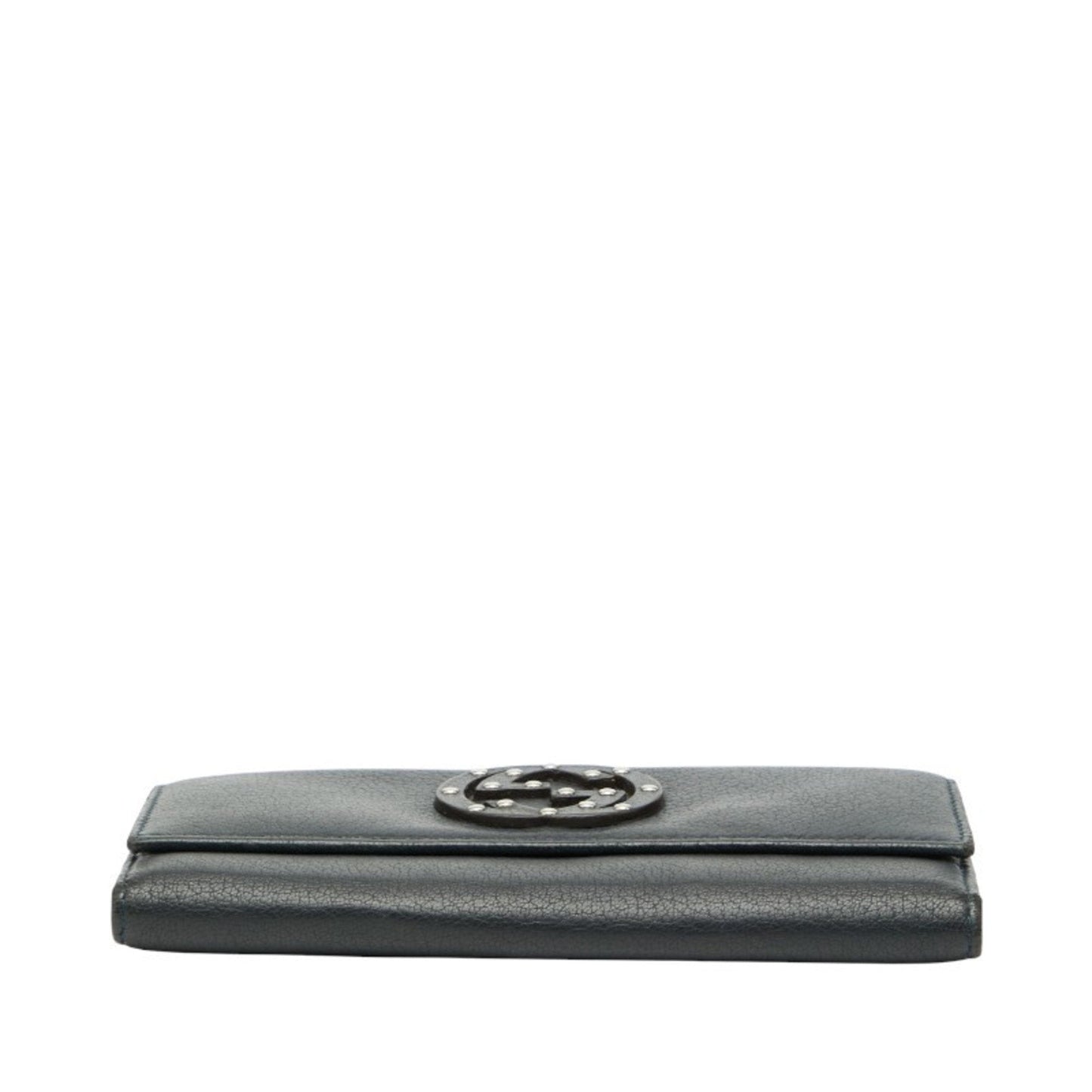 Gucci Navy Leather Long Wallet (Bi-Fold) ( )