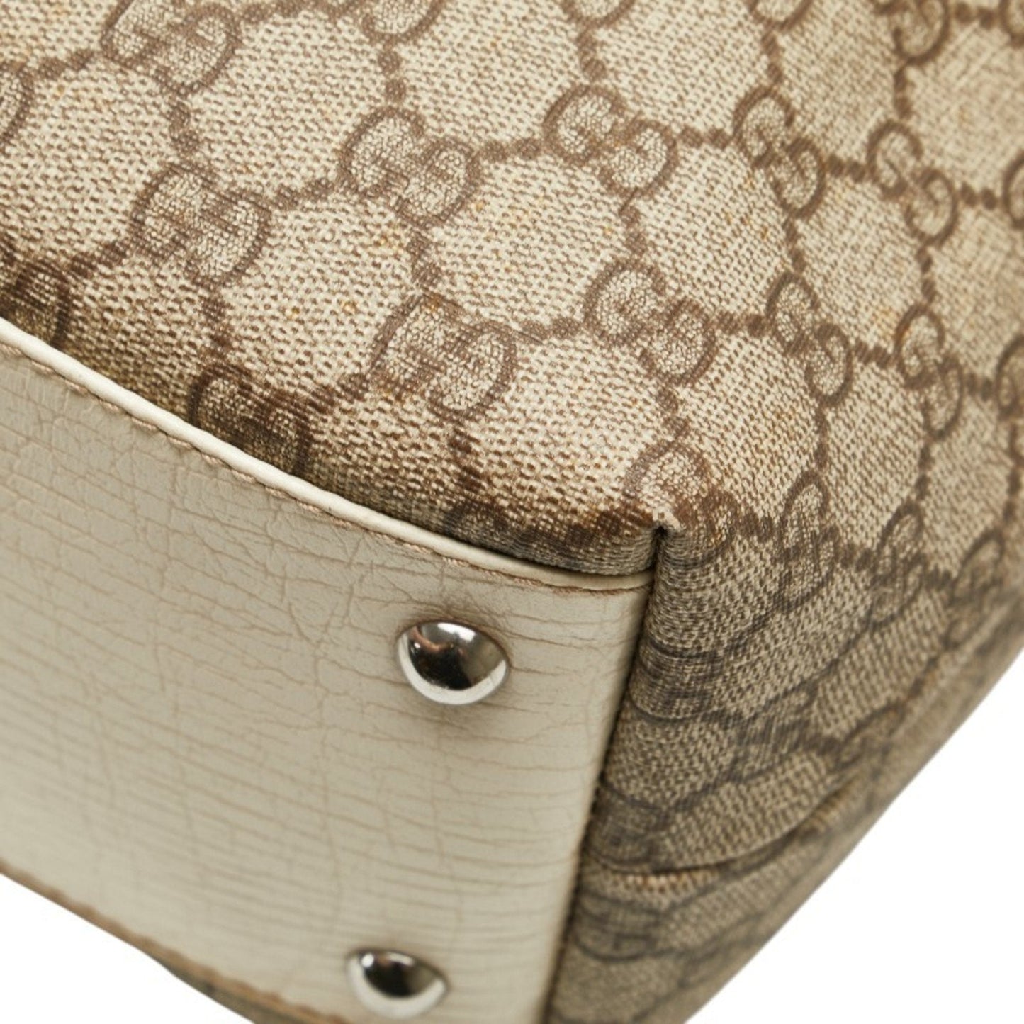 Gucci Beige Ivory Pvc Leather Handbag Tote Bag ( )