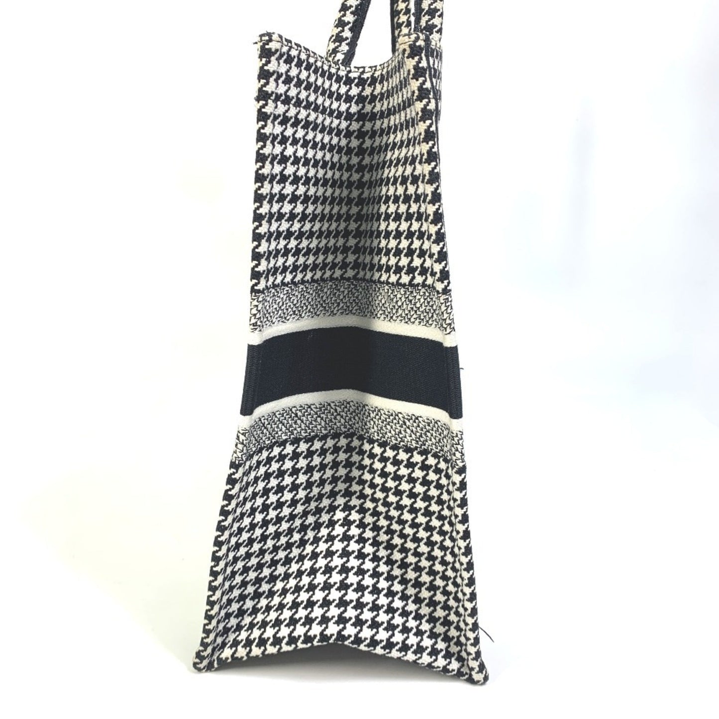 Christian Dior Black White Canvas Shoulder Bag Tote Bag ()