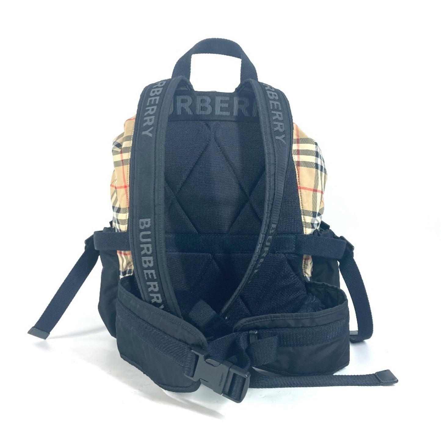 Burberry Beige Black Nylon Backpack ( )