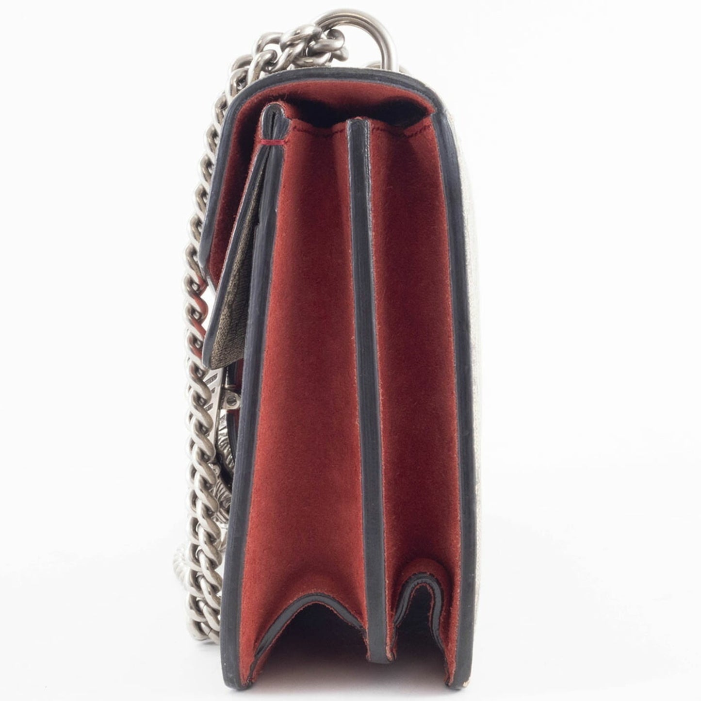 Gucci Beige Red Color Gg Supreme Leather Shoulder Bag ( )