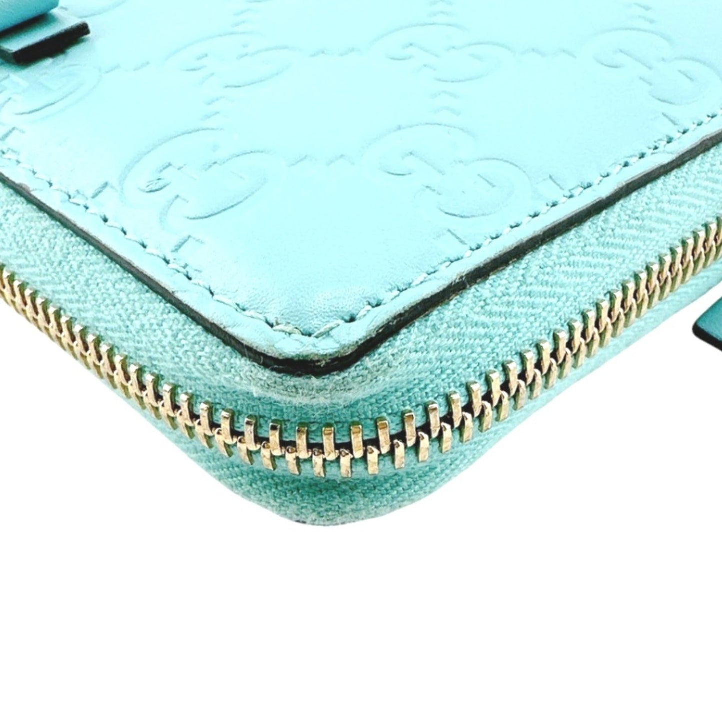 Gucci Blue Light Blue Leather Long Wallet (Bi-Fold) ( )
