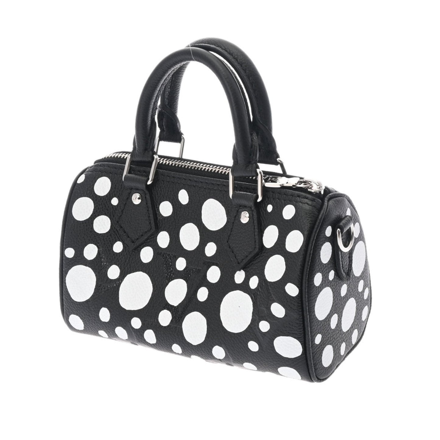 LOUIS VUITTON Monogram Nano Yayoi Kma Collaboration Black White Women's Implant [Dot] Shoulder Bag