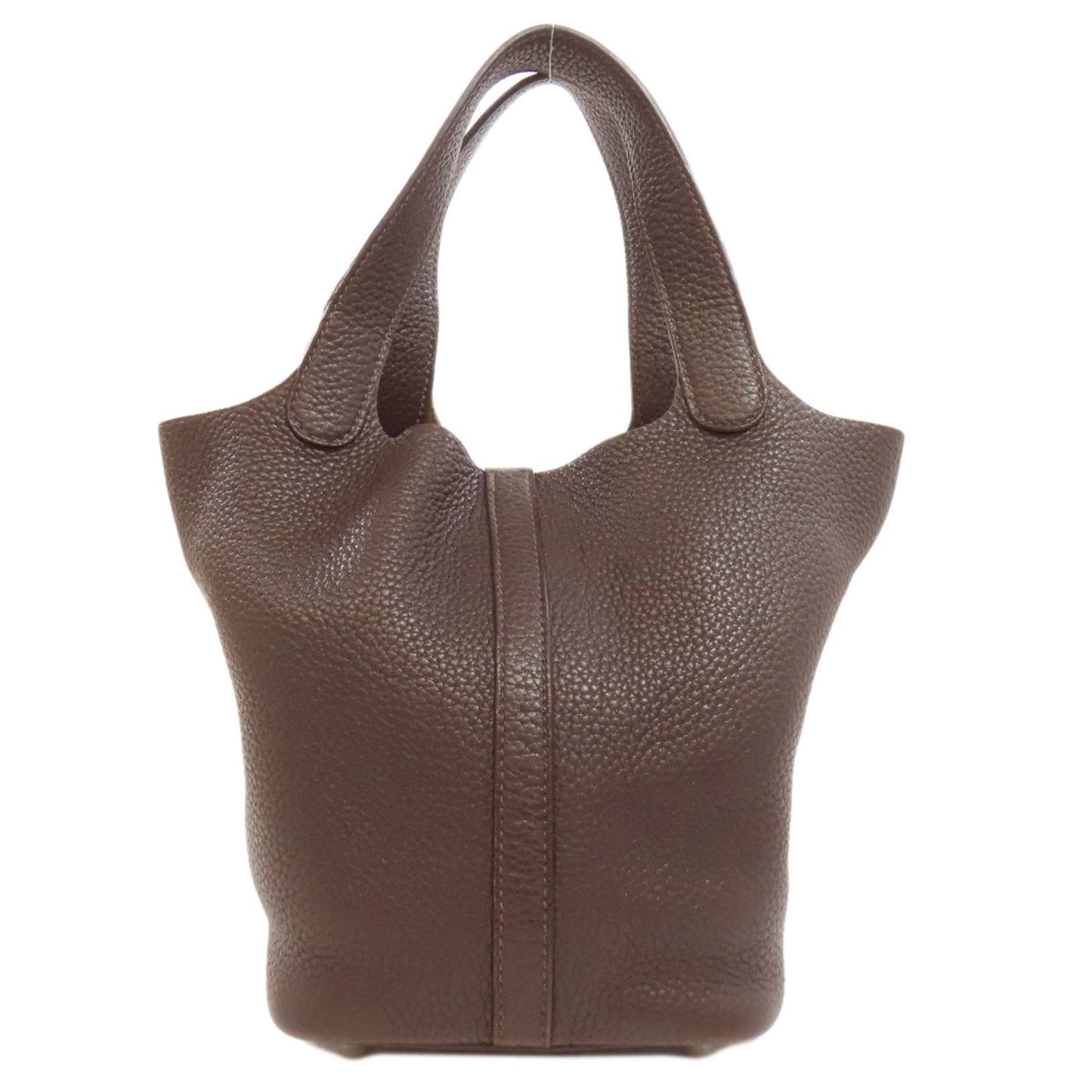 Hermes Picotin Brown Dark Brown Taurillon Clemence Leather Handbag ( )