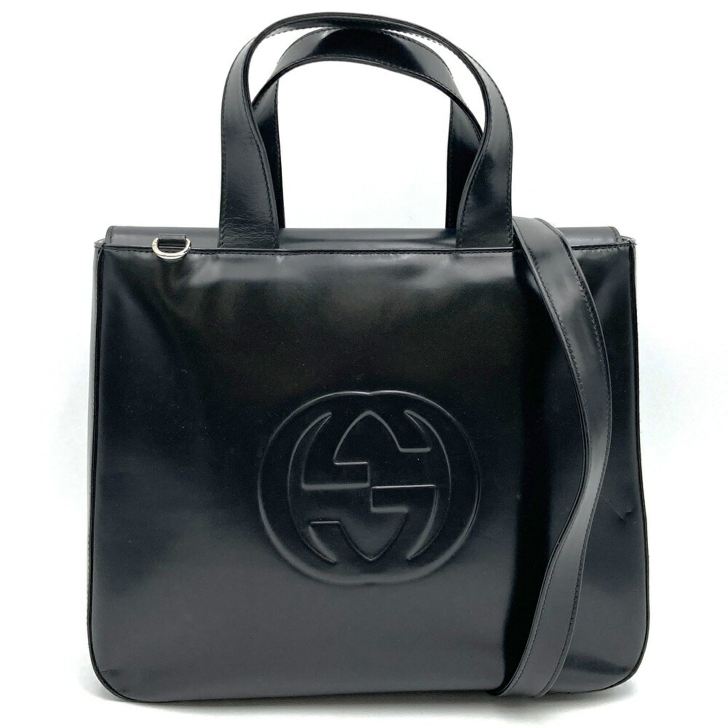 Gucci Black Leather Handbag Shoulder Bag ( )