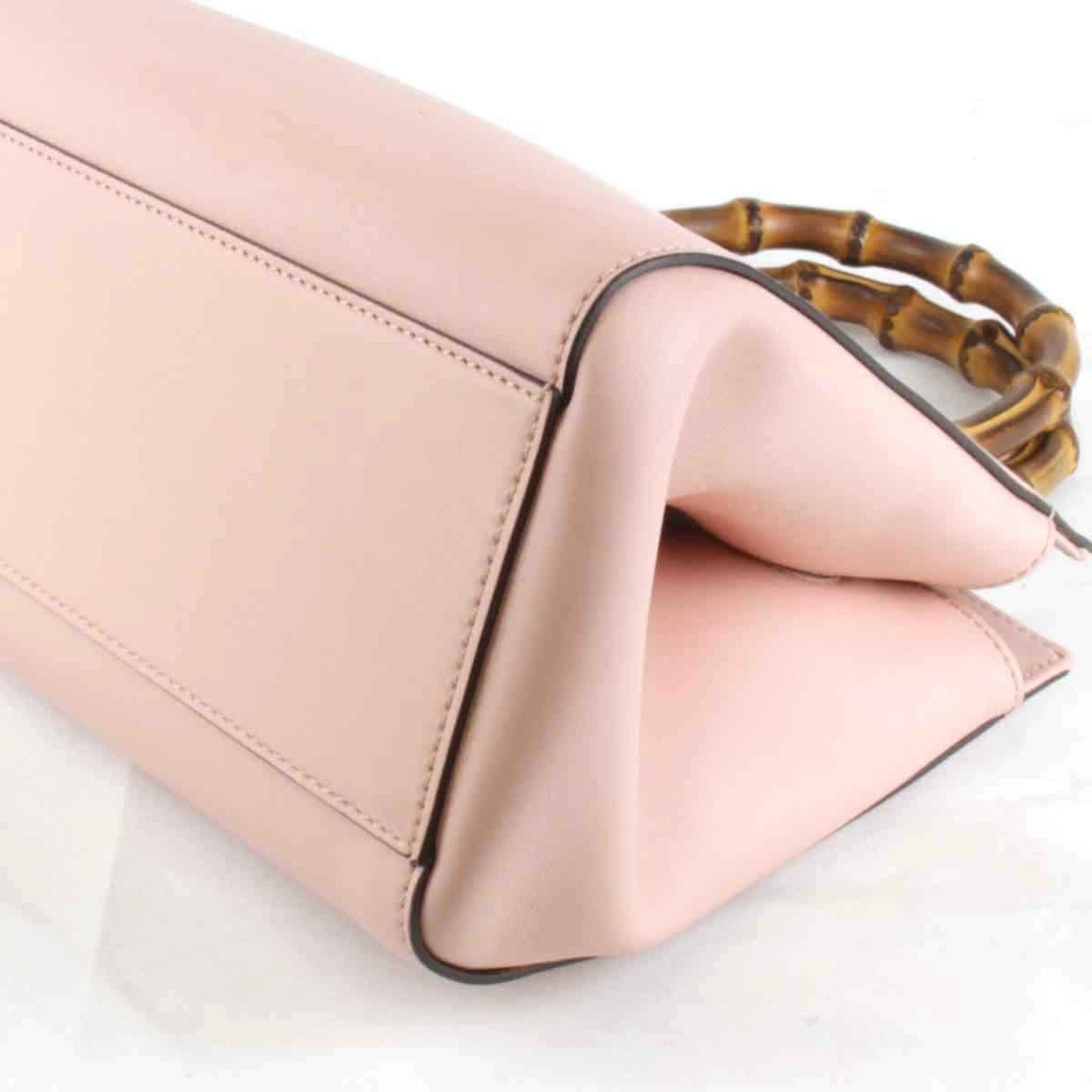Gucci Bamboo Pink Leather Handbag ( )