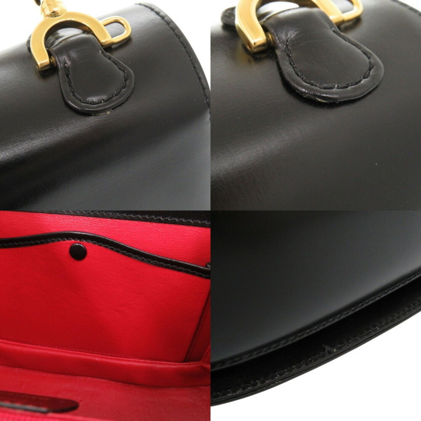 Gucci Black Leather Handbag Shoulder Bag ( )
