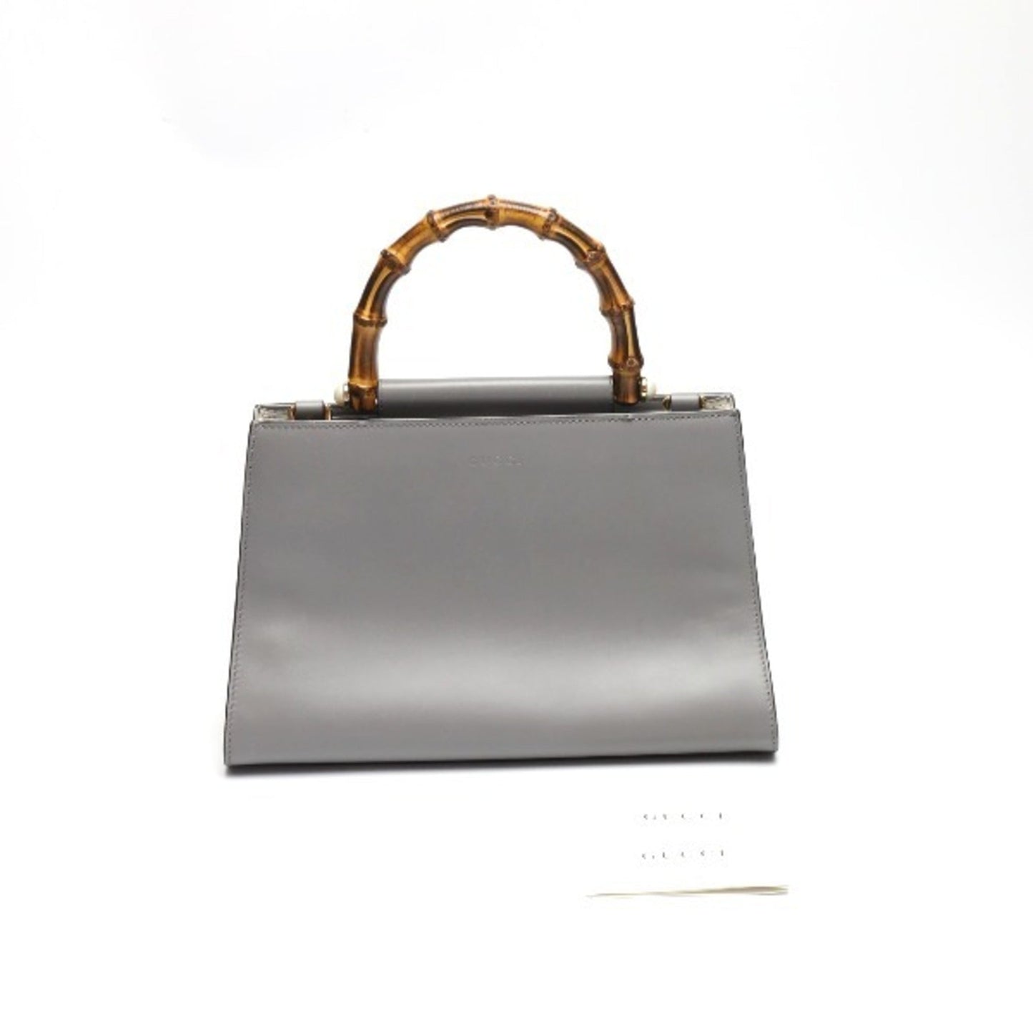Gucci Gray Bamboo Handbag ( )