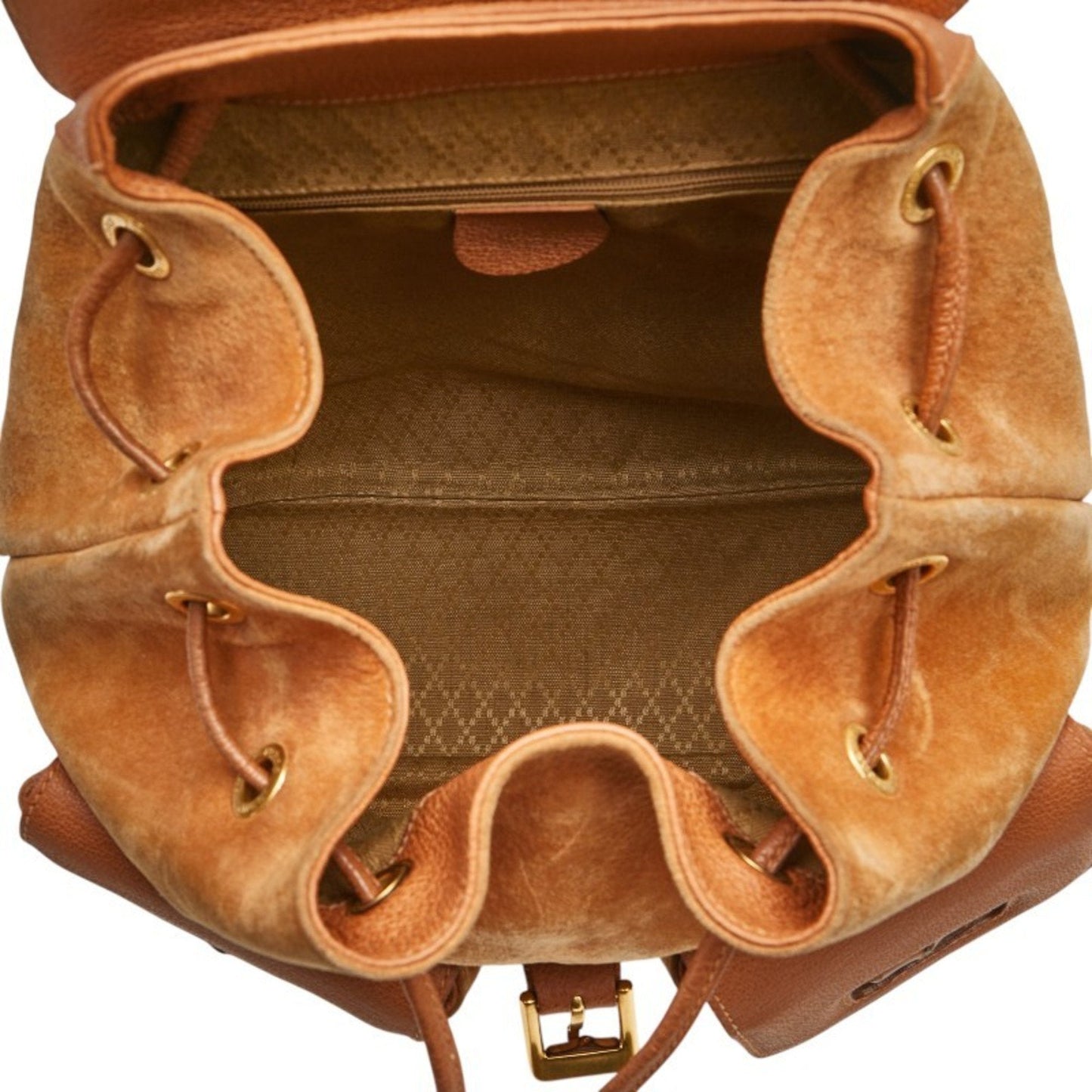 Gucci Brown Leather Suede Backpack ( )