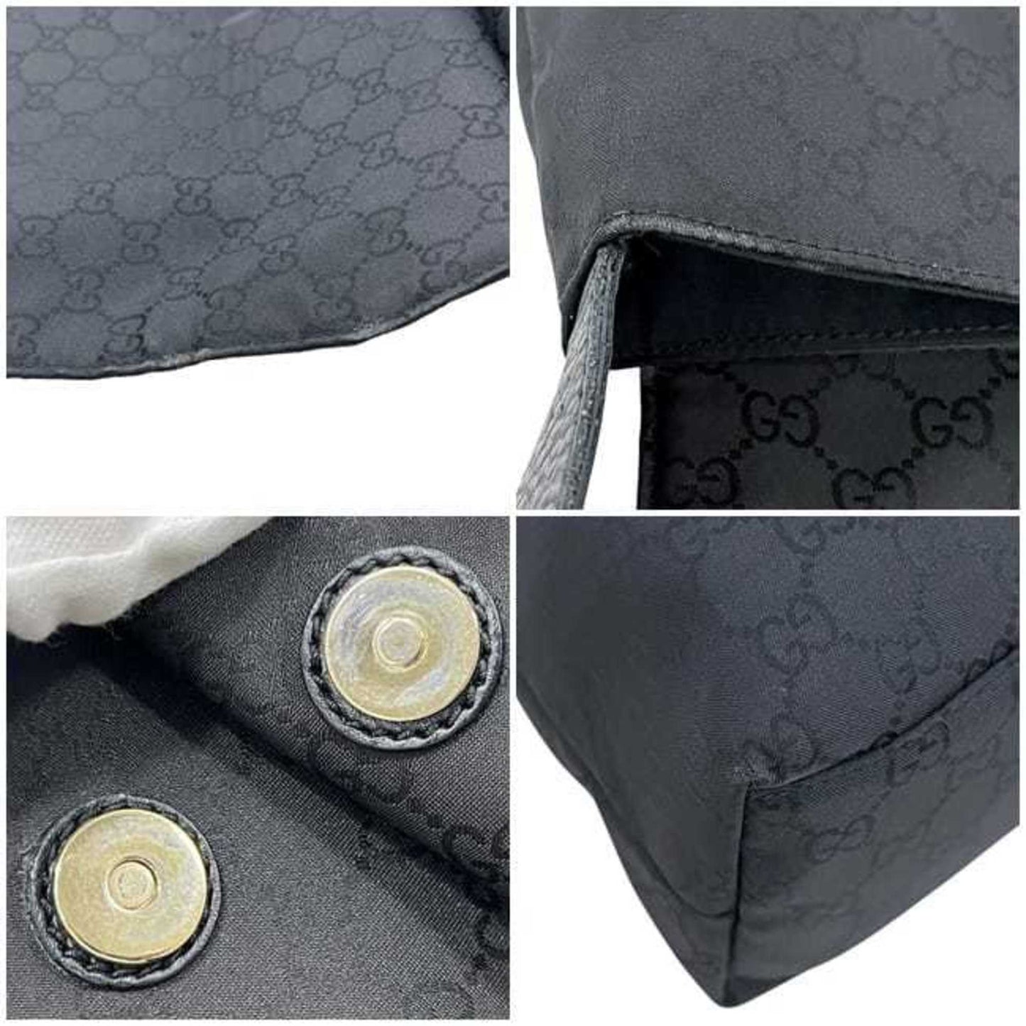 Gucci Black Nylon Leather Shoulder Bag ( )