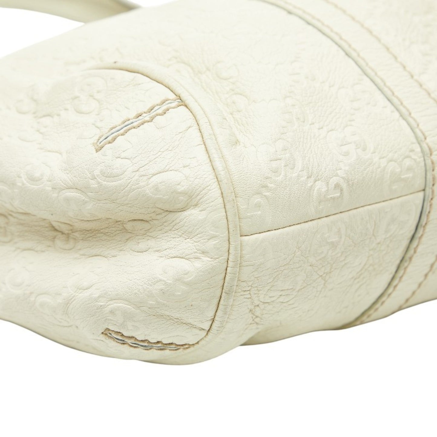 Gucci Ivory White Leather Handbag Tote Bag ( )