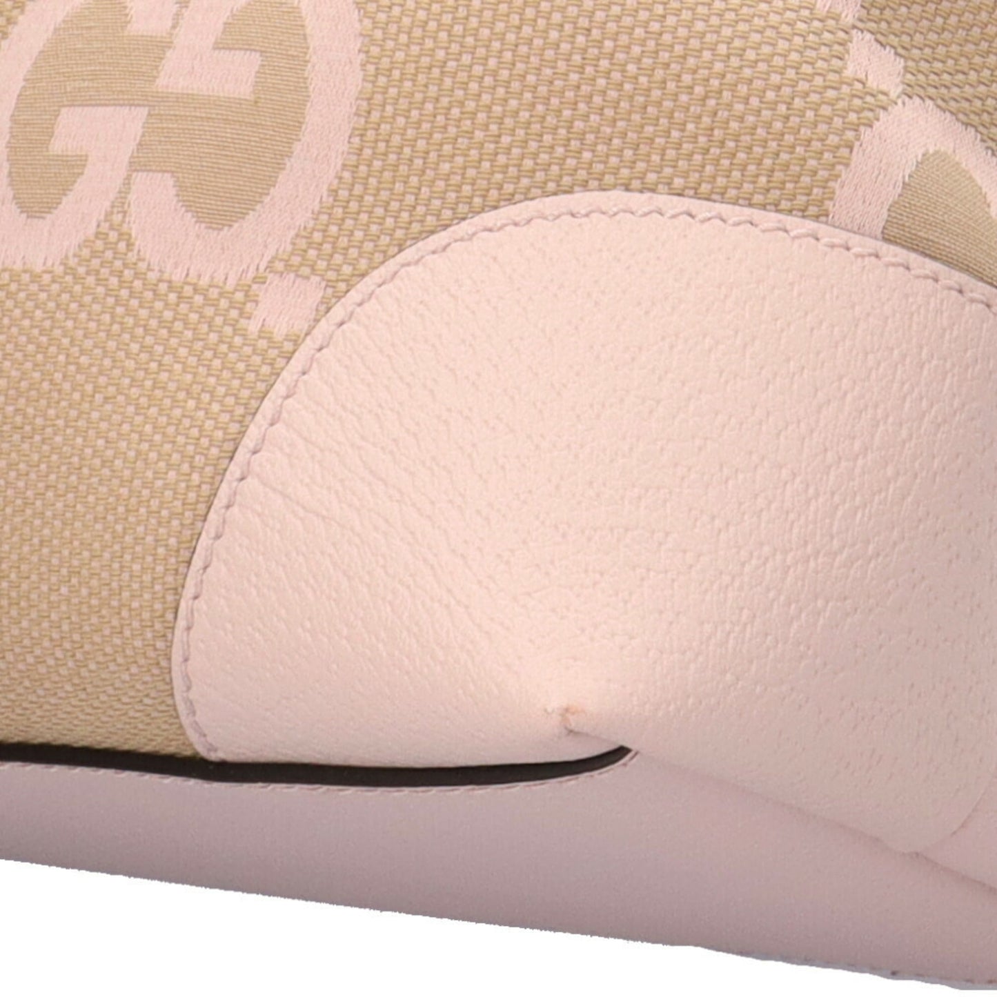Gucci Beige Pink Canvas Leather Tote Bag ( )