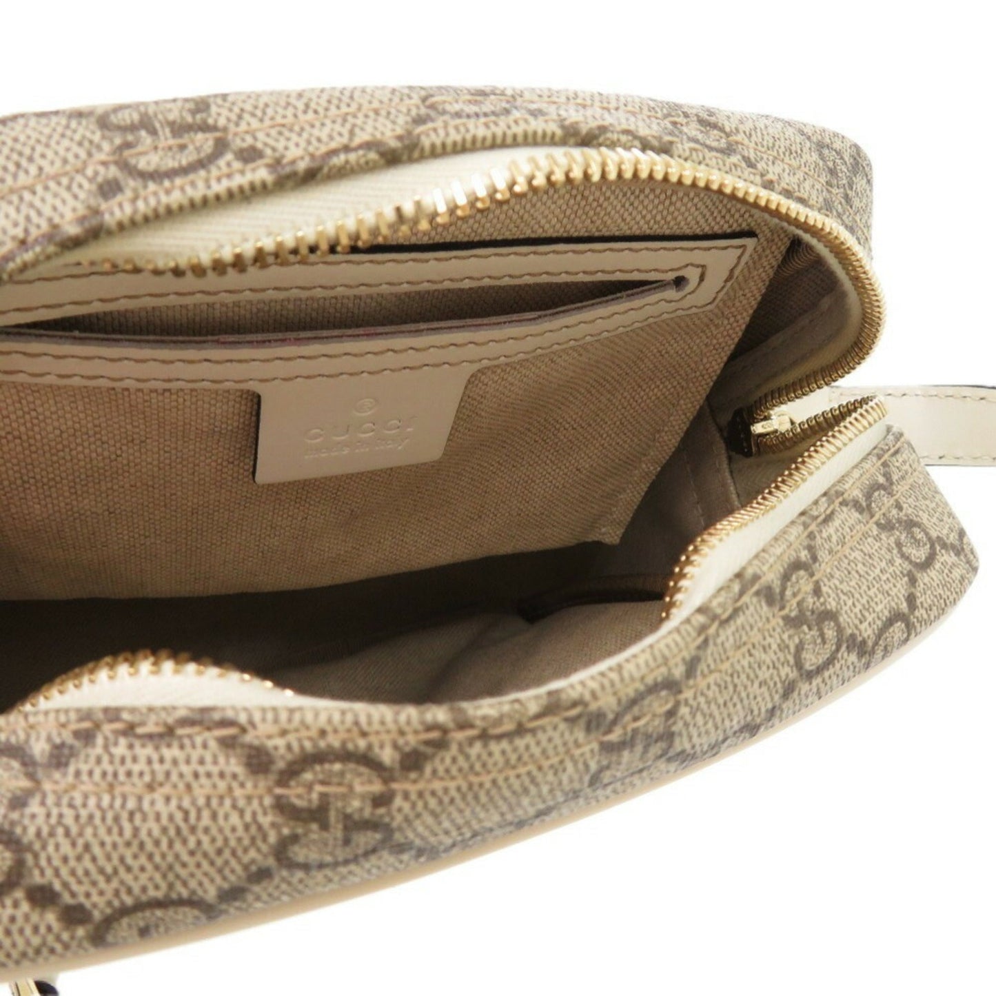 Gucci Brown Ivory Gg Supreme Pvc Shoulder Bag ( )