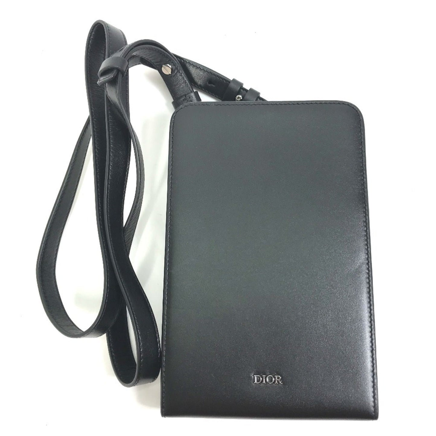 Christian Dior Black Leather Pochette Shoulder Bag ()