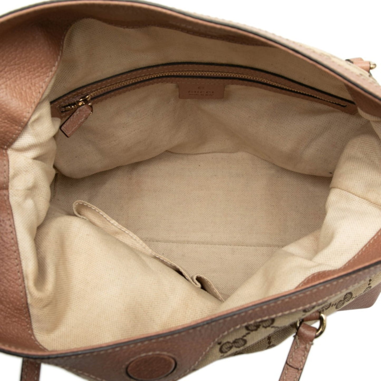 Gucci Gg Canvas Beige Brown Gg Canvas Leather Handbag Tote Bag ( )