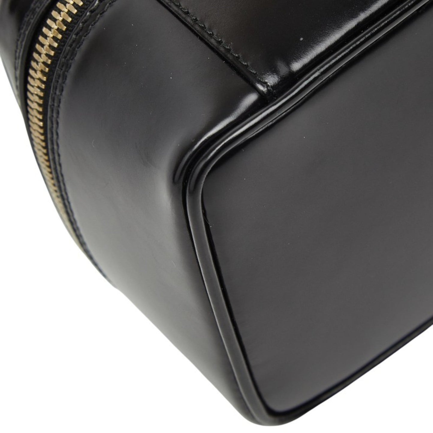Gucci Black Leather Handbag Vanity Bag ( )