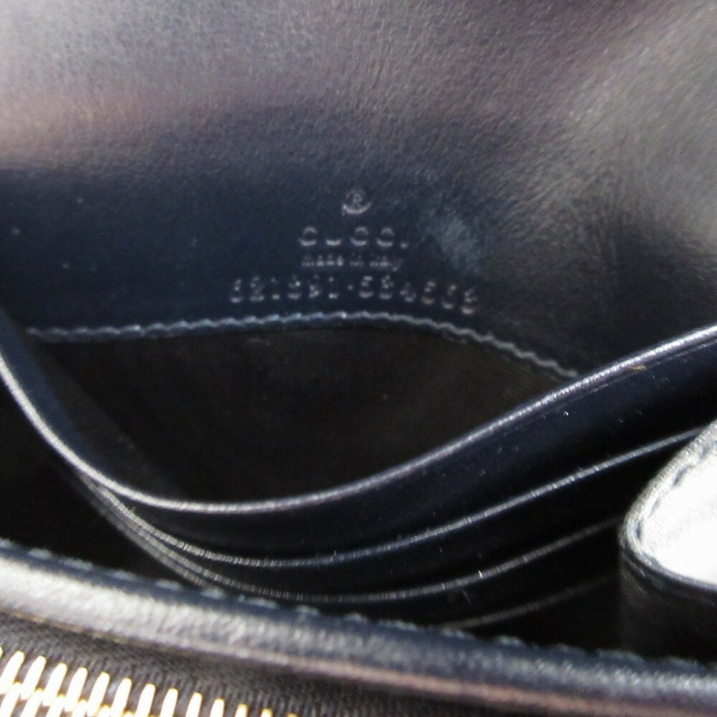 Gucci Beige Navy Canvas Leather Coin Purse/Coin Case ( )
