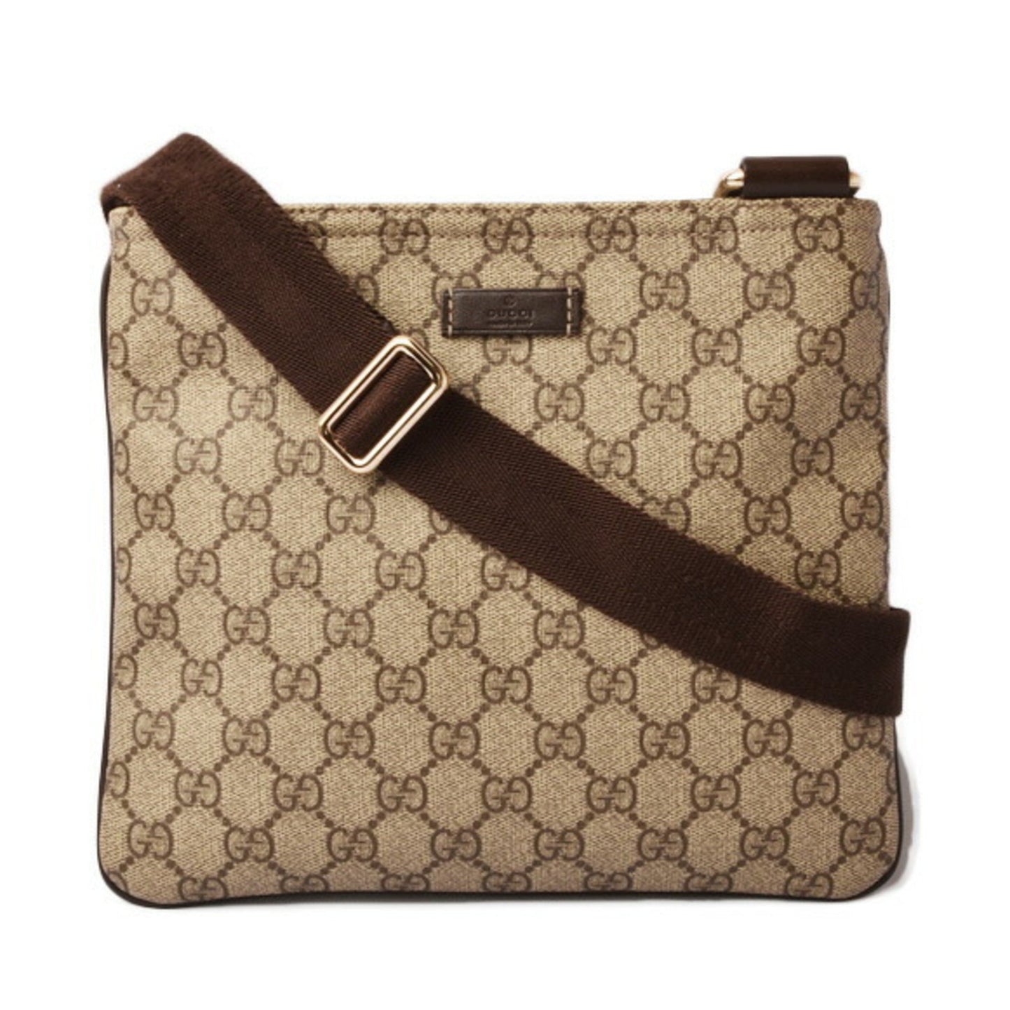 Gucci Beige Brown Gg Supreme Coated Canvas Messenger Bag Shoulder Bag ( )