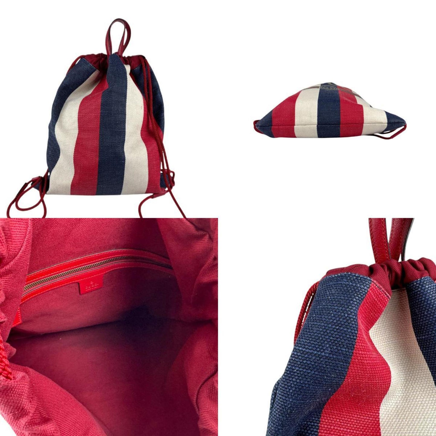 Gucci Blue Red Color White Backpack ( )