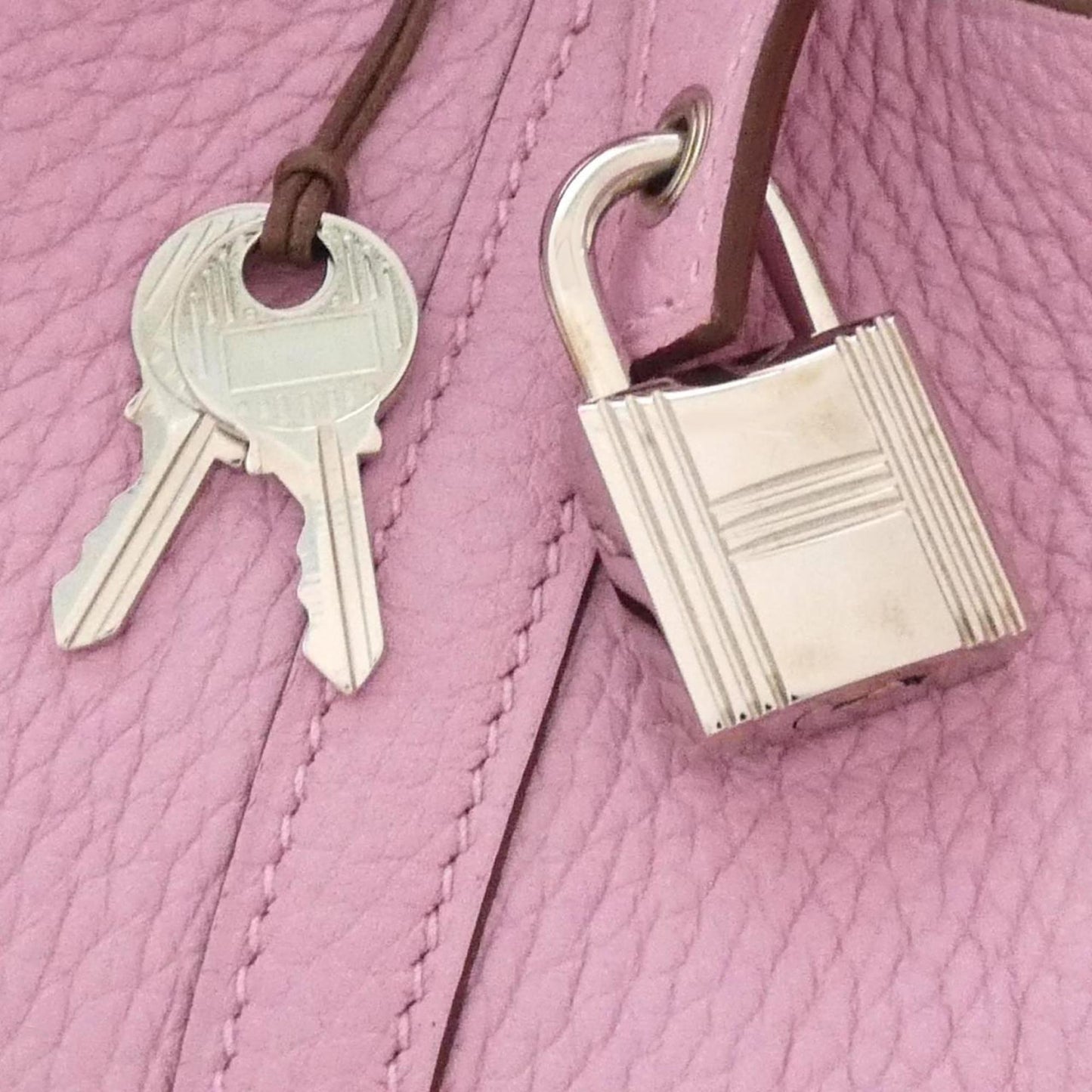 Hermes Pink Taurillon Clemence Leather Handbag ( )