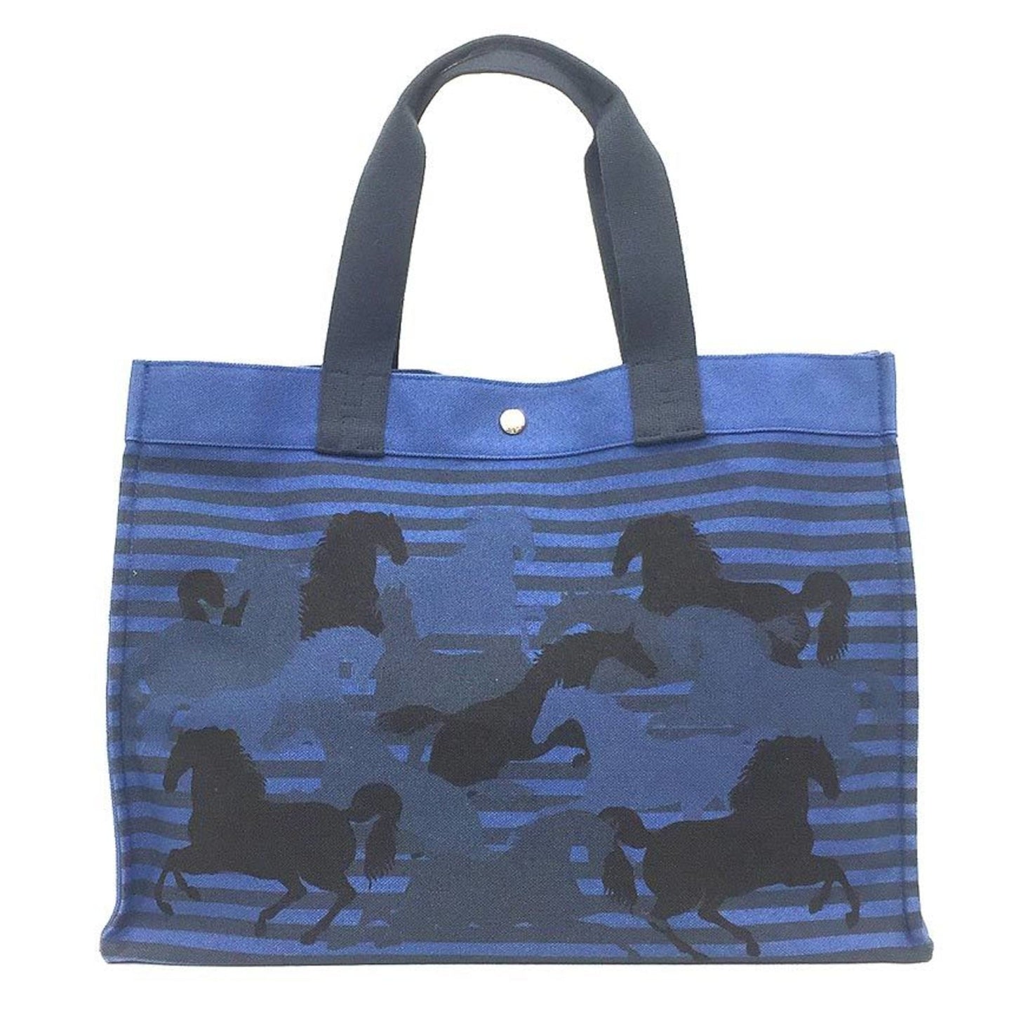 Hermes Navy Canvas Tote Bag ( )