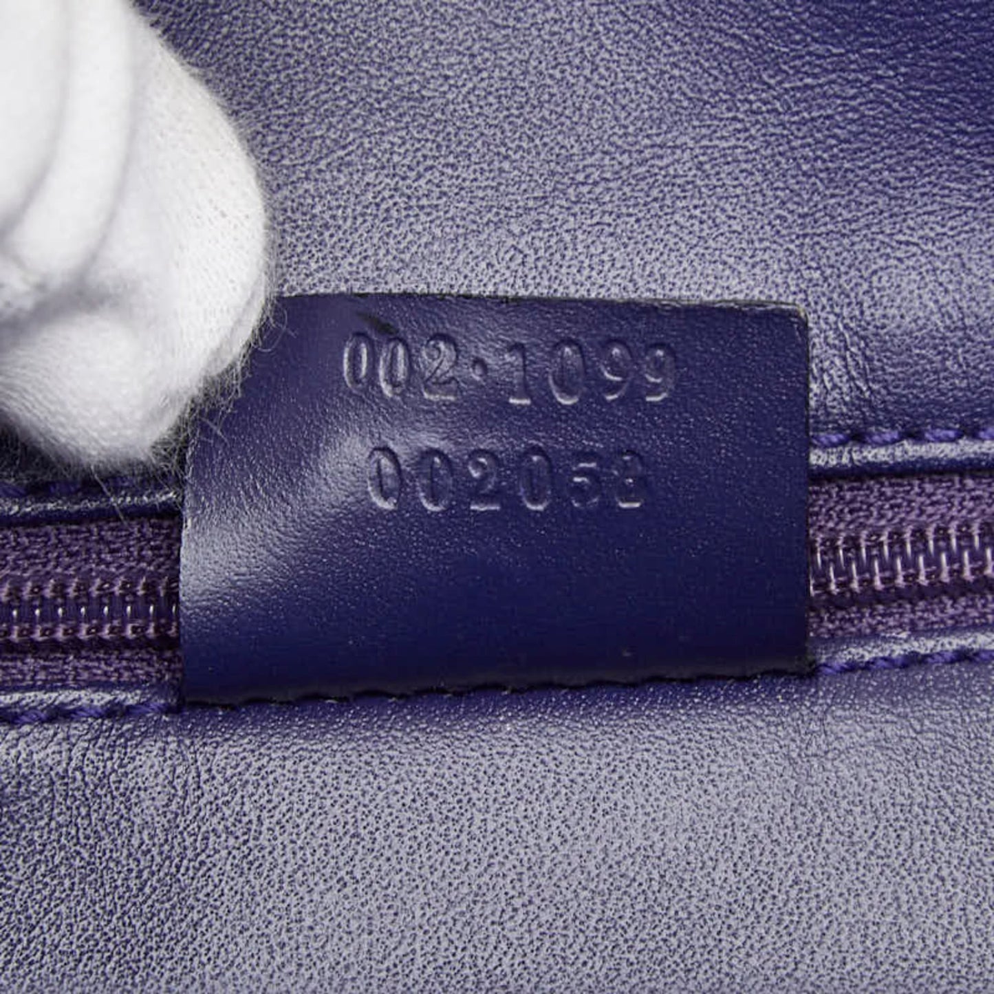 Gucci Blue Purple Satin Leather Handbag Tote Bag ( )