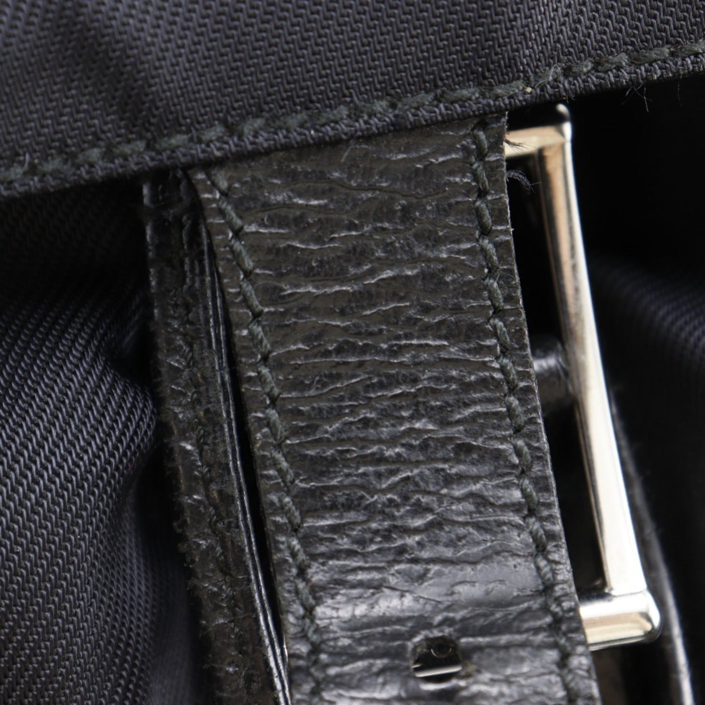 Gucci Black Nylon Canvas Leather Backpack ( )